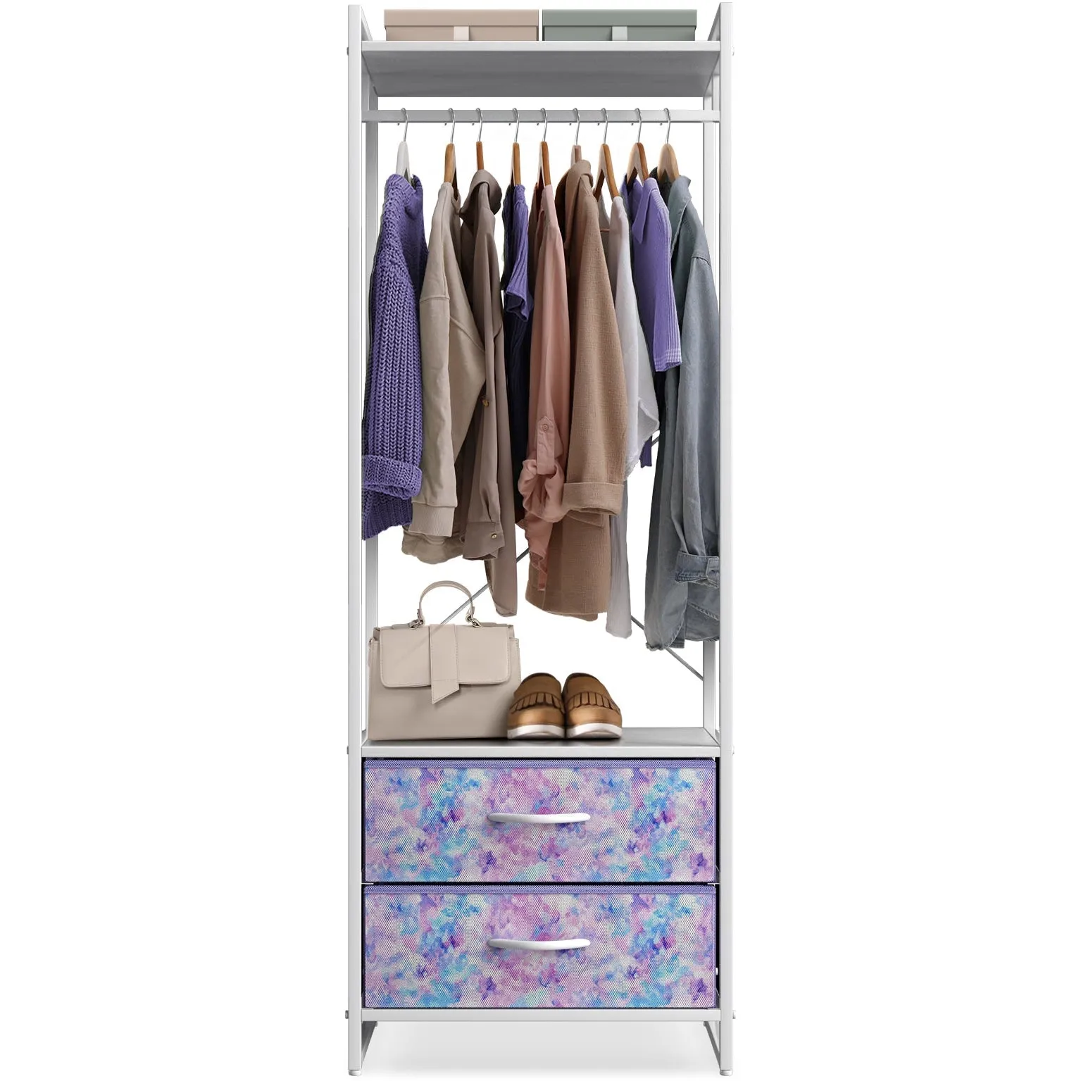 2 Drawer Clothing Rack Storage