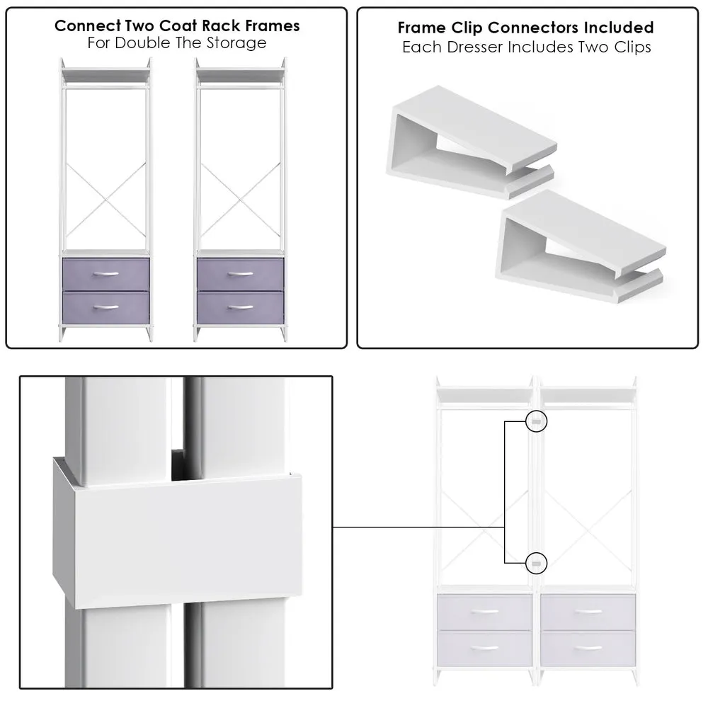 2 Drawer Clothing Rack Storage