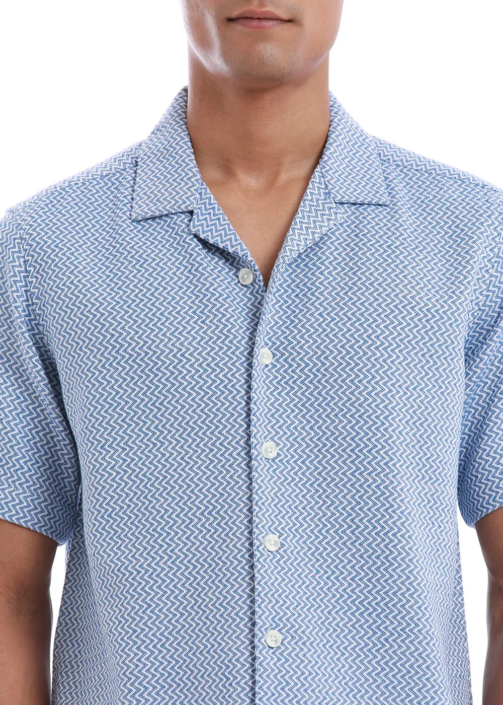 Azure Blue Zig Zag Shirt