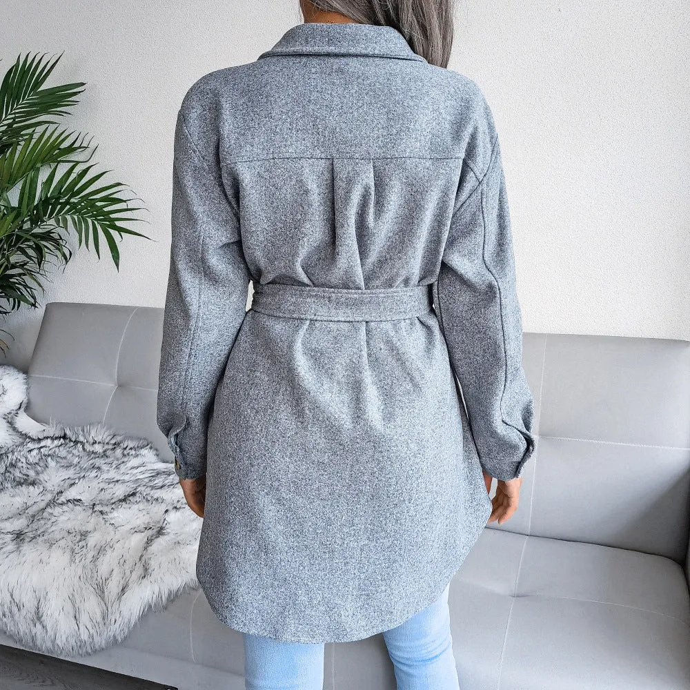 BerriesJam - Cozy Single-breasted Tweed Coat Jacket