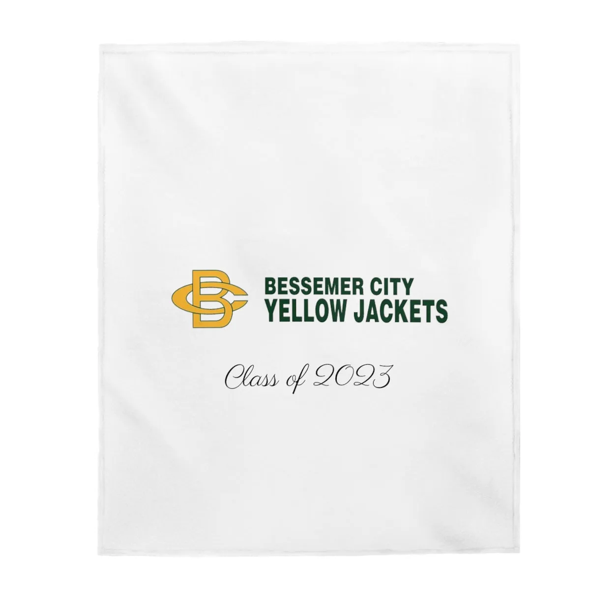 Bessemer City Yellow Jackets Class of 2023  Velveteen Plush Blanket