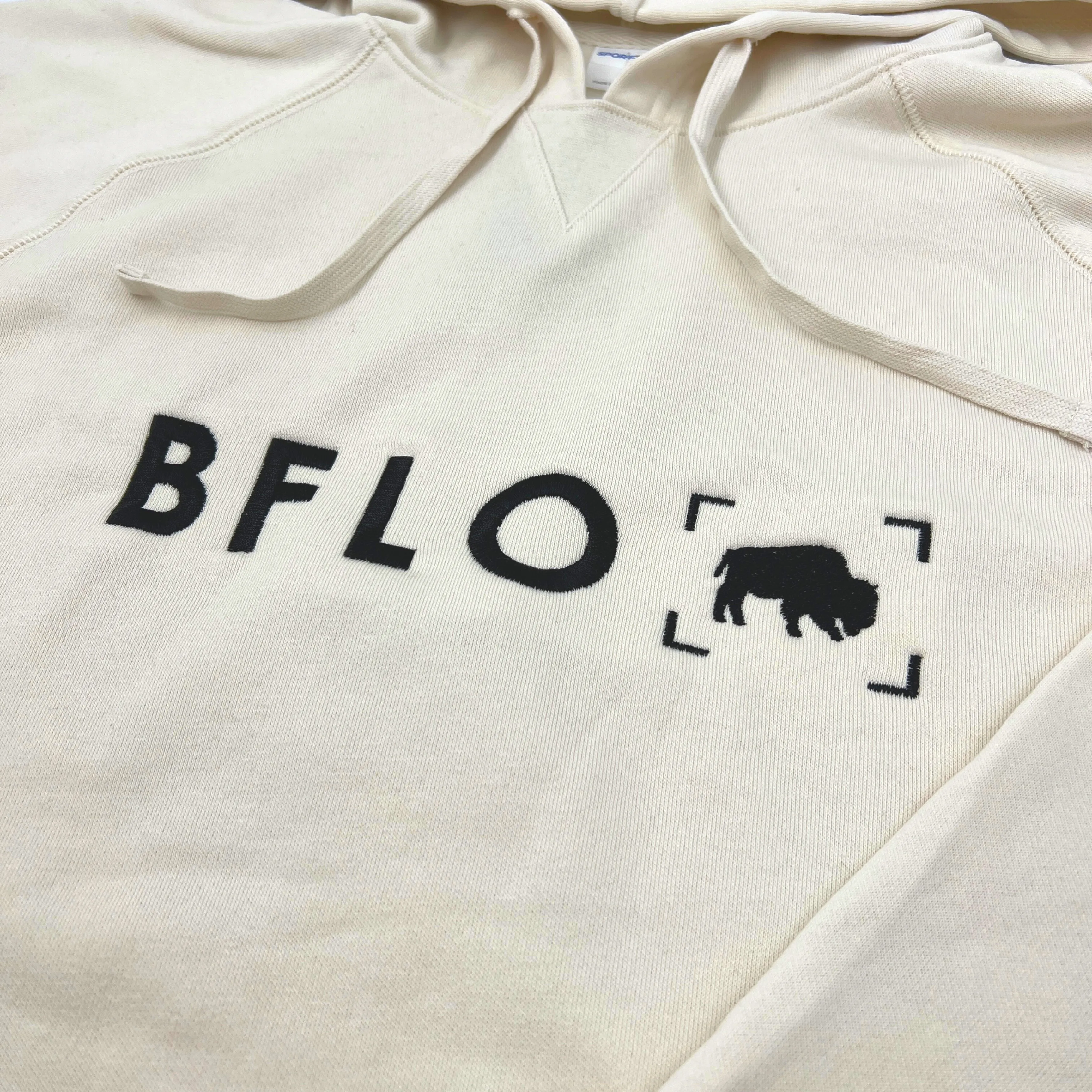 BFLO Embroidered Cream Hoodie