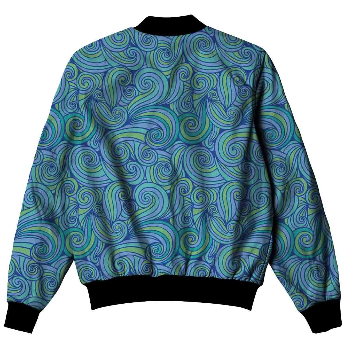 Blue Swirl Pattern All Over Printed Jacket