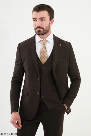 Bojoni Belmonte Brown Classic Slim Fit Suit