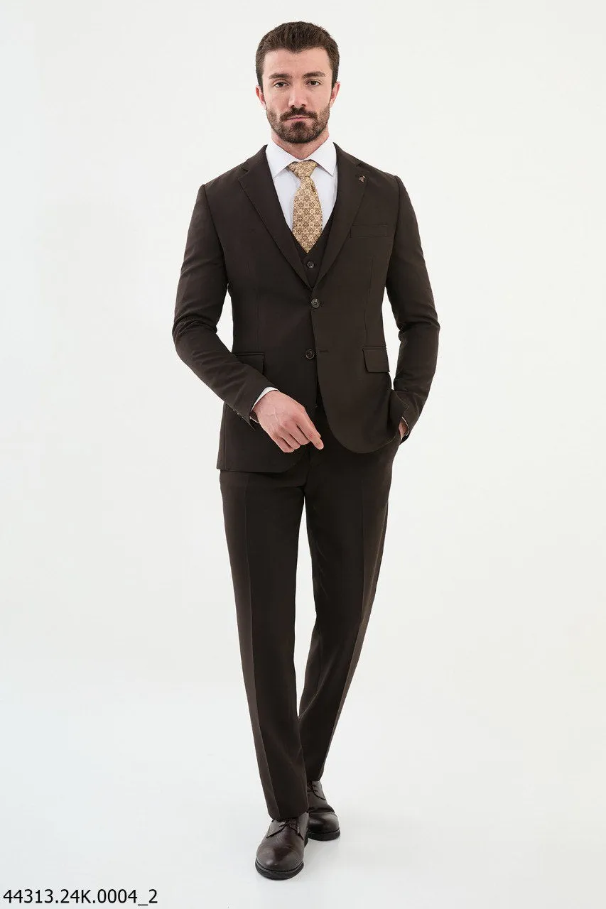 Bojoni Belmonte Brown Classic Slim Fit Suit