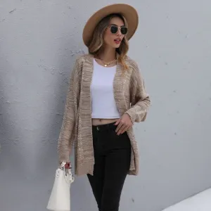 Braided Khaki Cozy Cardigan