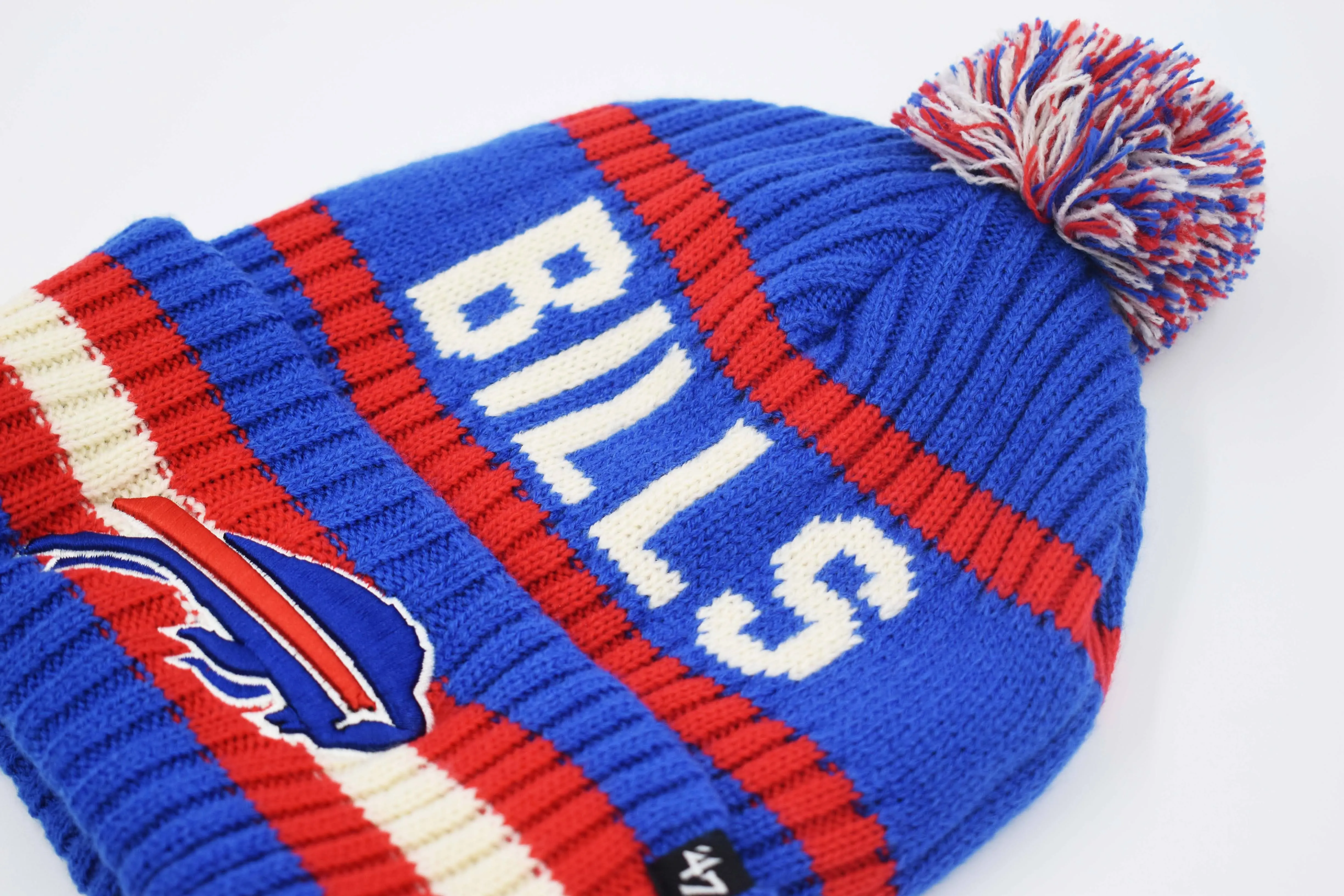 Buffalo Bills Ribbed RWB Pom Beanie