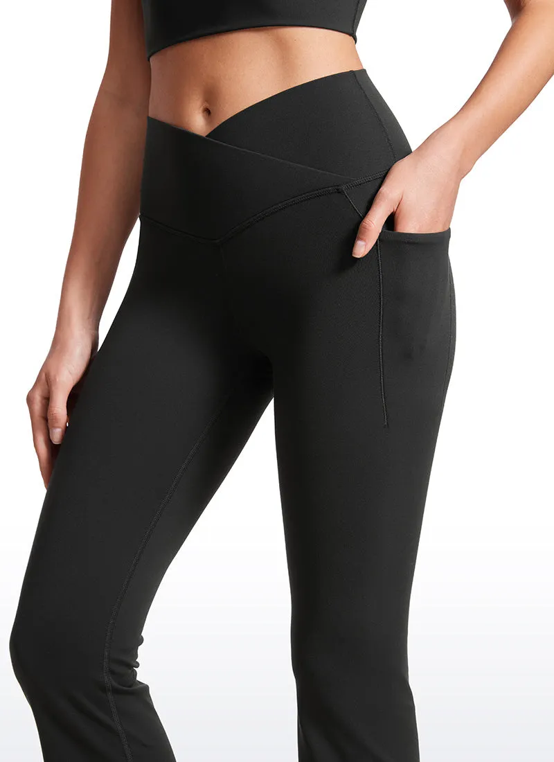 Butterluxe Crossover Pockets  Flare Leggings 31" - V Cross Waist