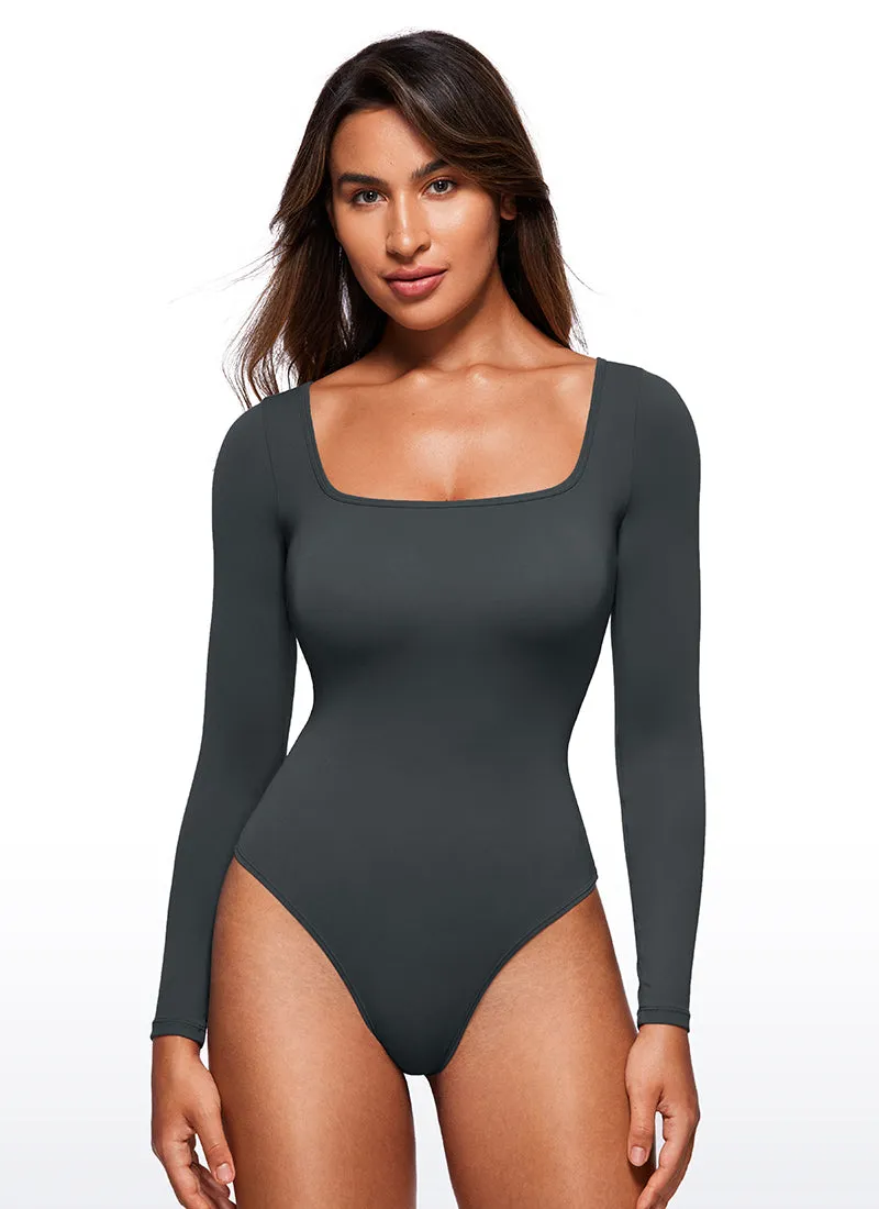 Butterluxe Square Neck Long Sleeve Bodysuits