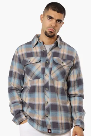 Canada Weahter Gear Plaid Sherpa Lined Shacket - Grey