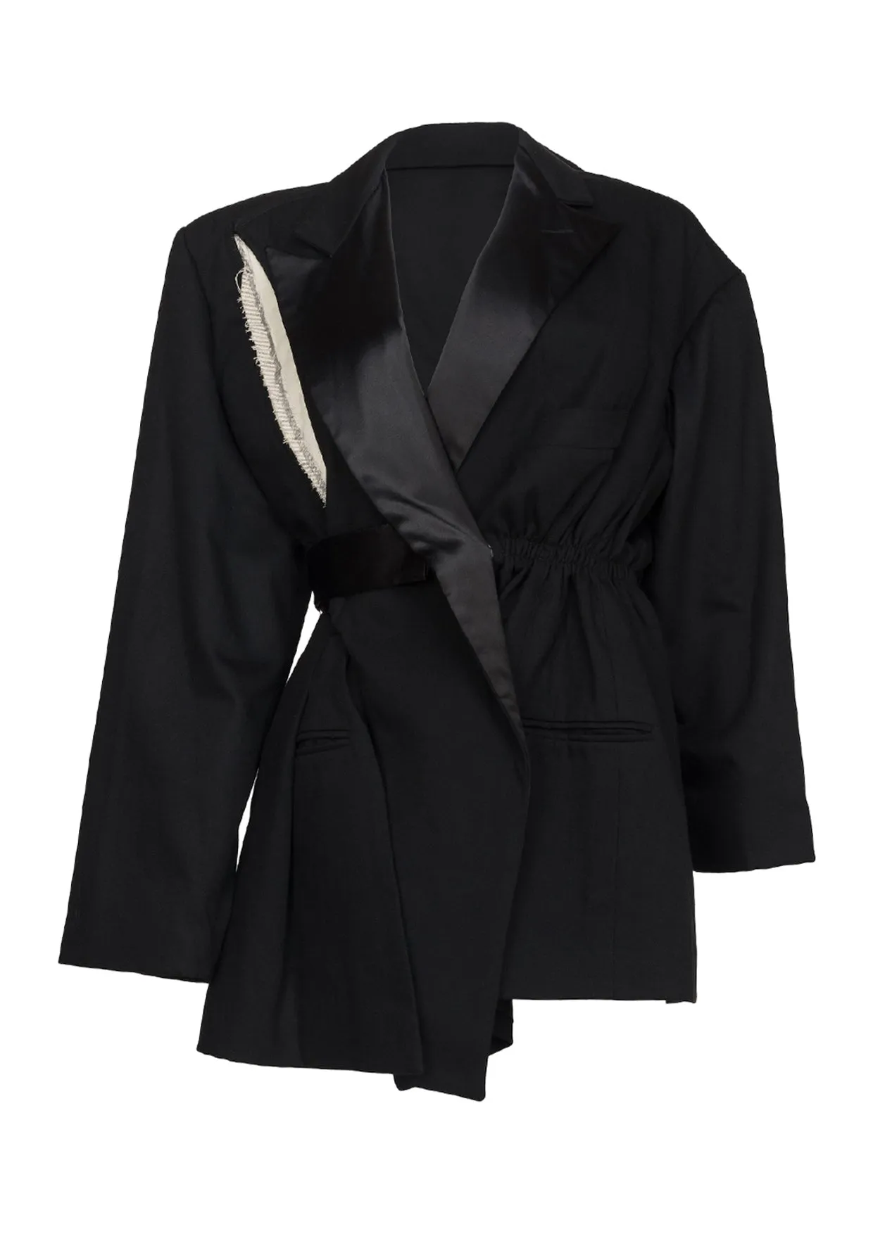 Carol Deconstructed Asymmetric Rip-Effect Suit Jacket