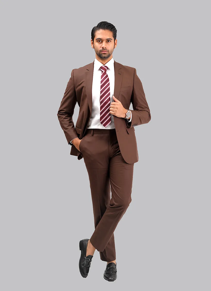 Chocolate Brown Plain 2-Piece Suit