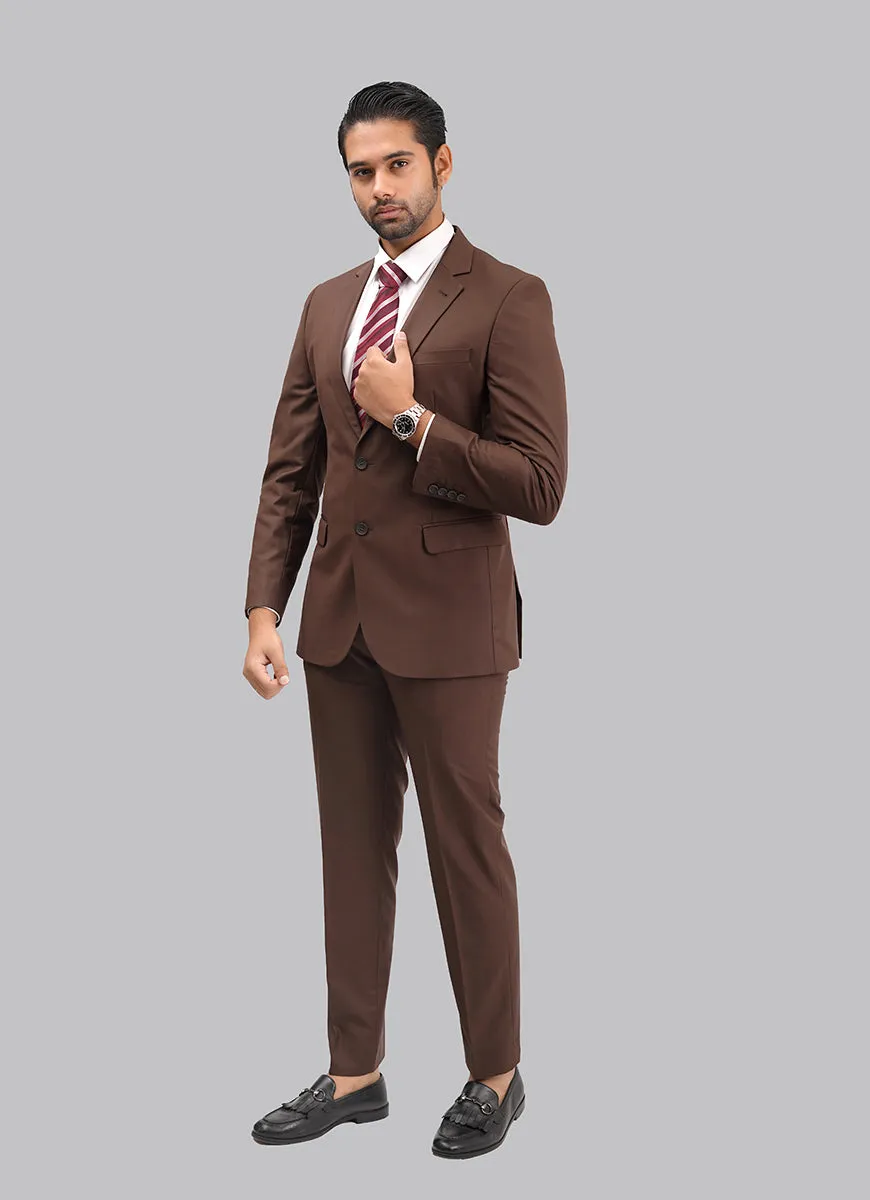 Chocolate Brown Plain 2-Piece Suit