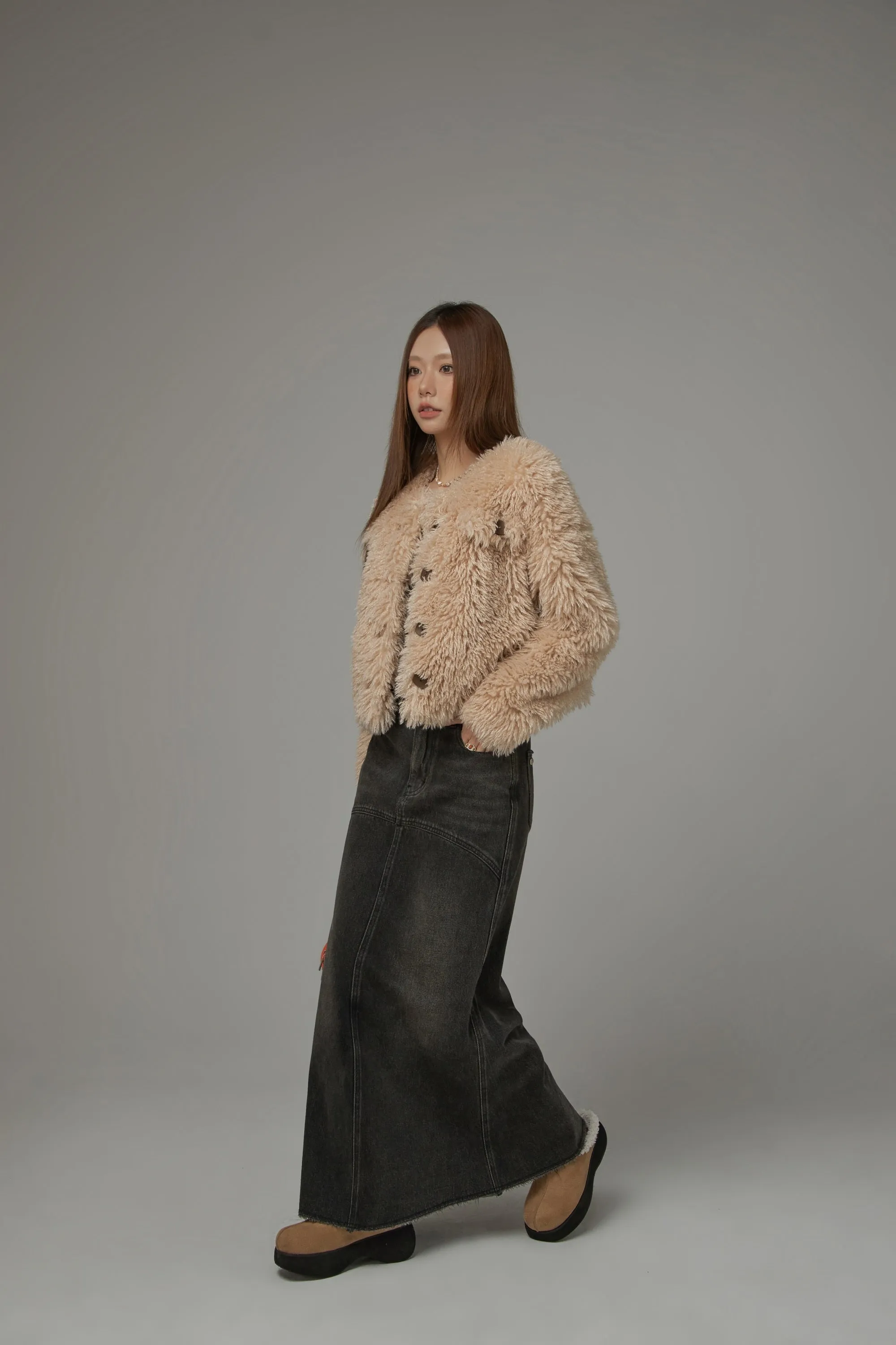 Cozy Fur Button Jacket