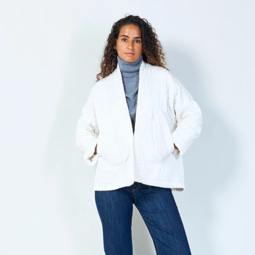 Cozy quilted jacket with rolled cuffs wholesale