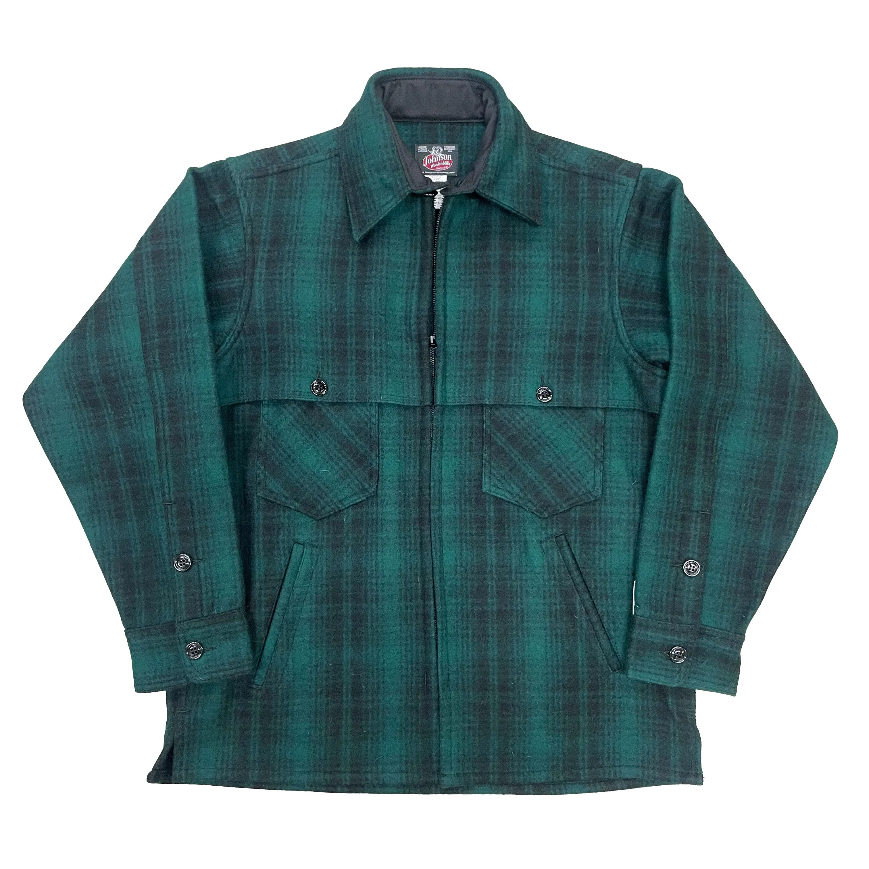 Double Cape Jac Shirt - Green Black Muted Plaid