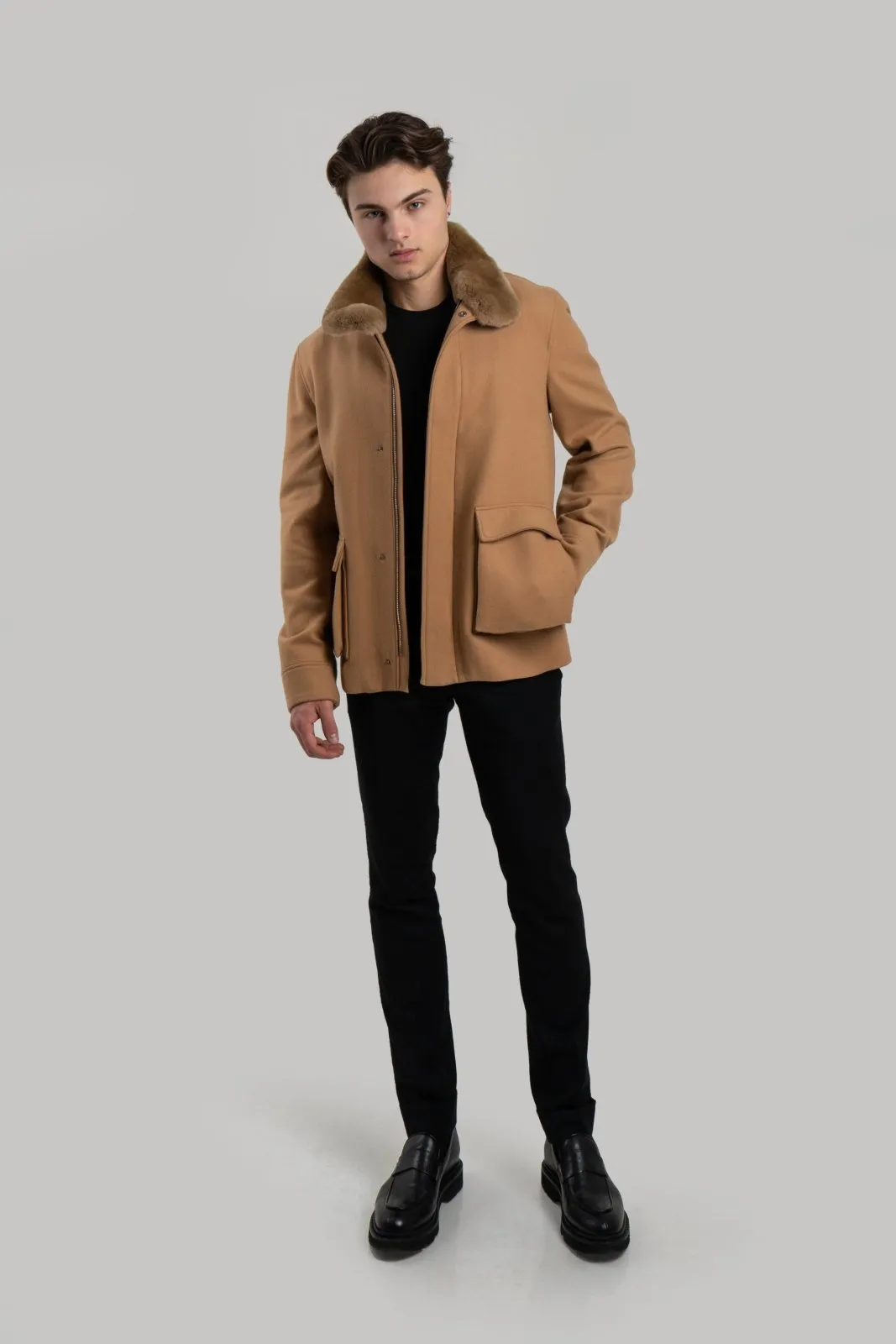 Explorer Coat with Wool & Rex Fur