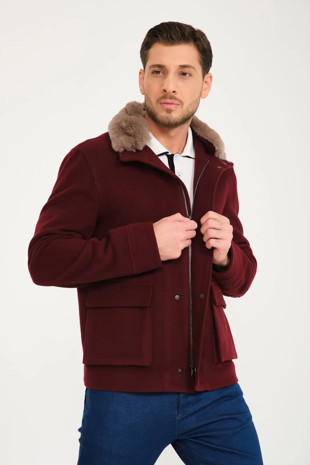 Explorer Coat with Wool & Rex Fur