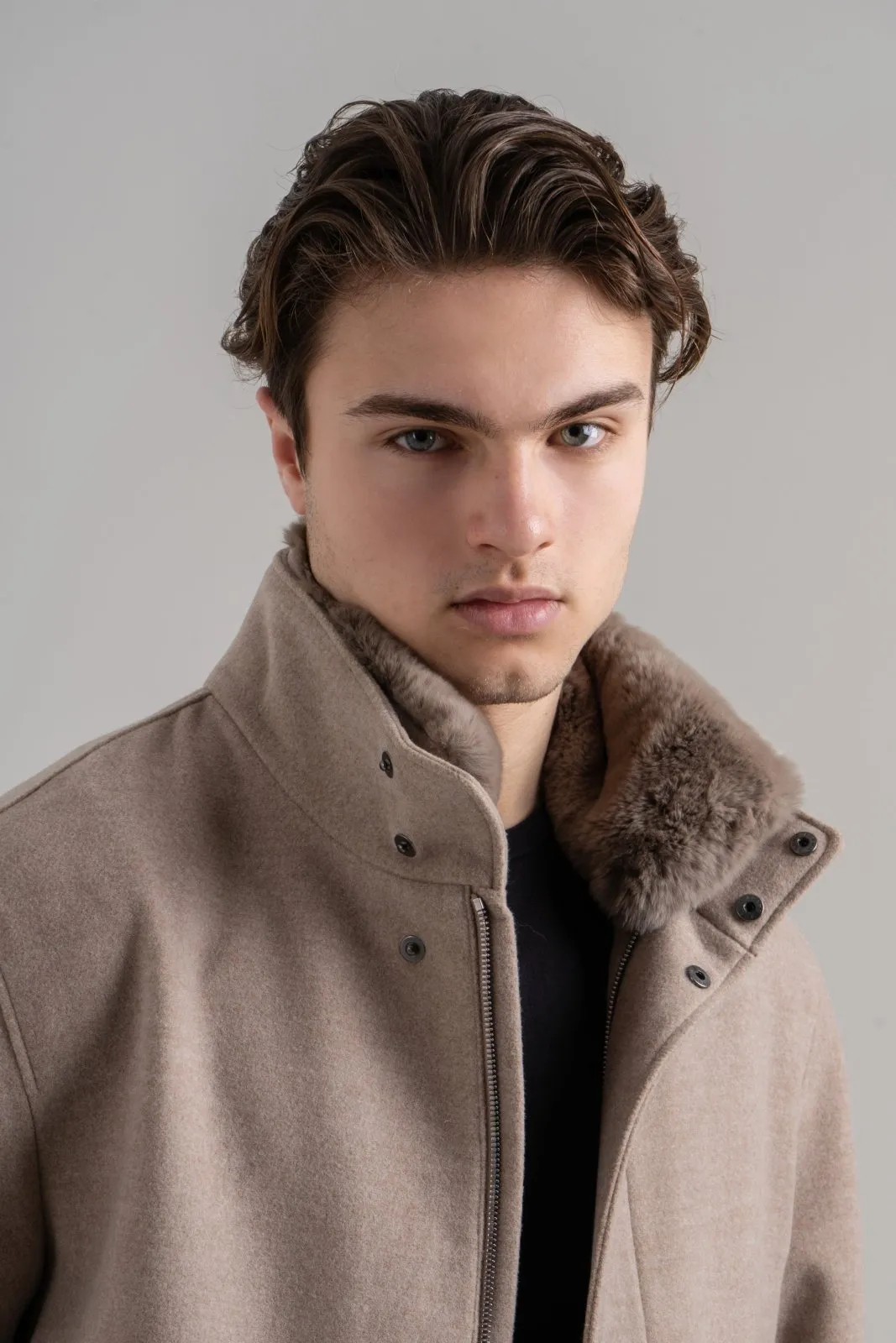 Explorer Coat with Wool & Rex Fur