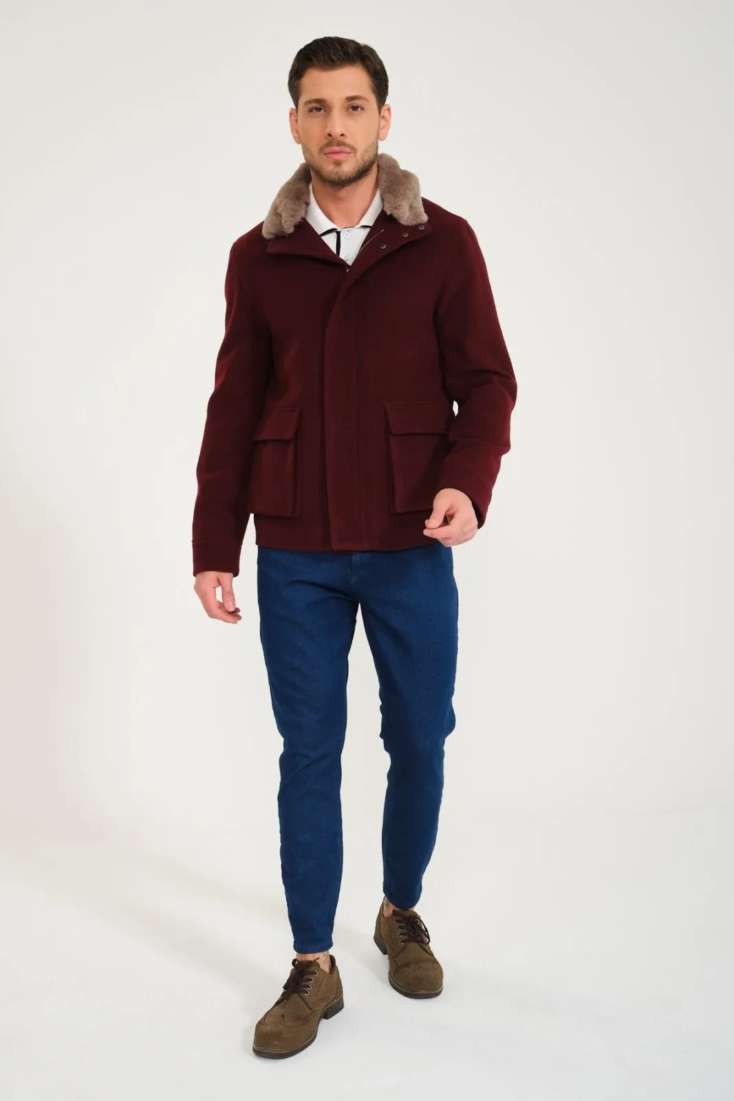 Explorer Coat with Wool & Rex Fur