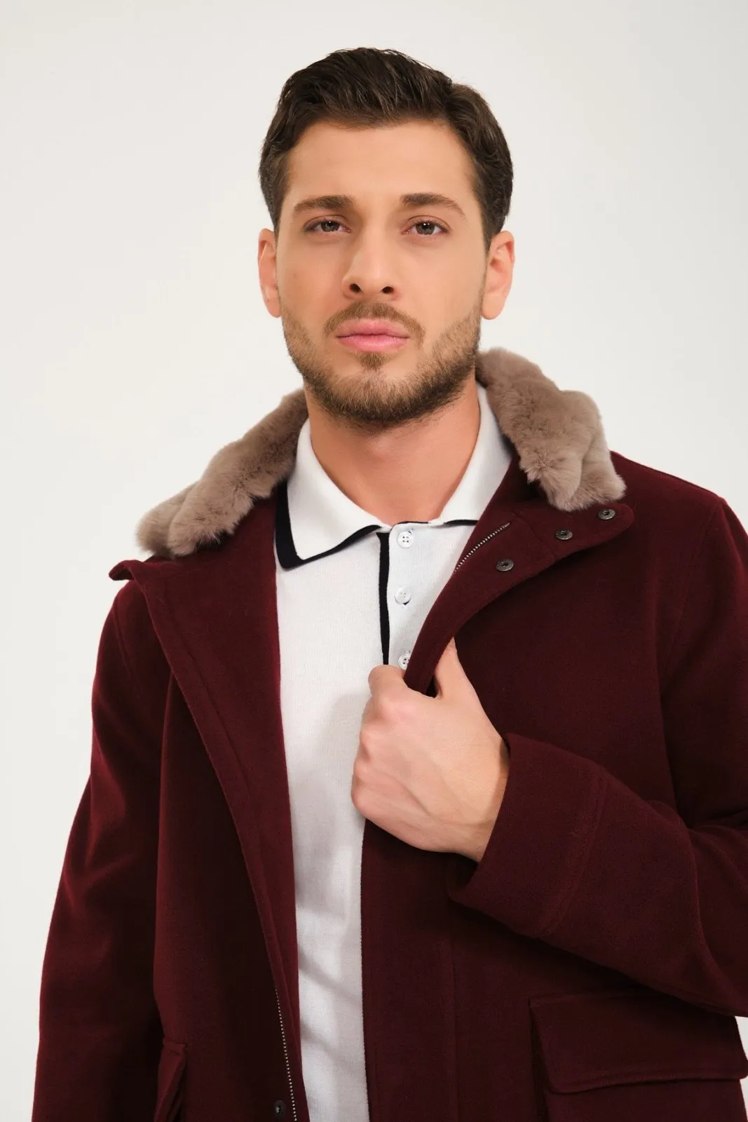 Explorer Coat with Wool & Rex Fur