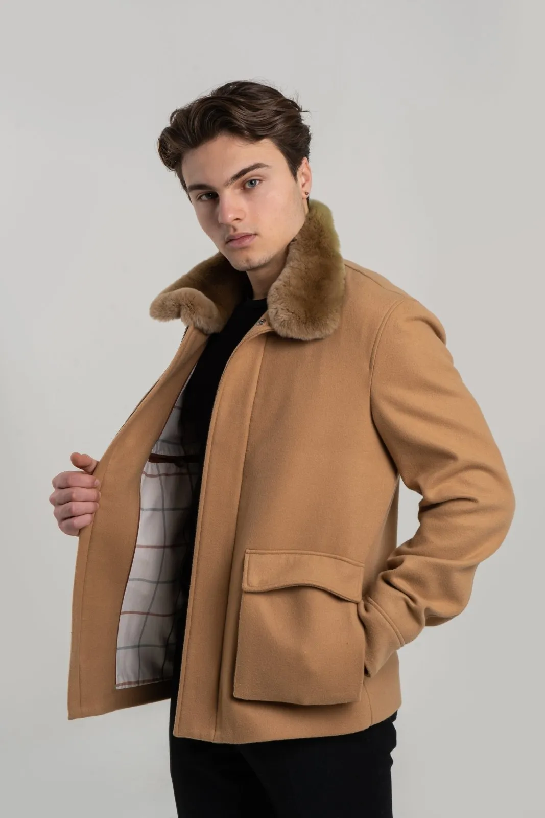 Explorer Coat with Wool & Rex Fur