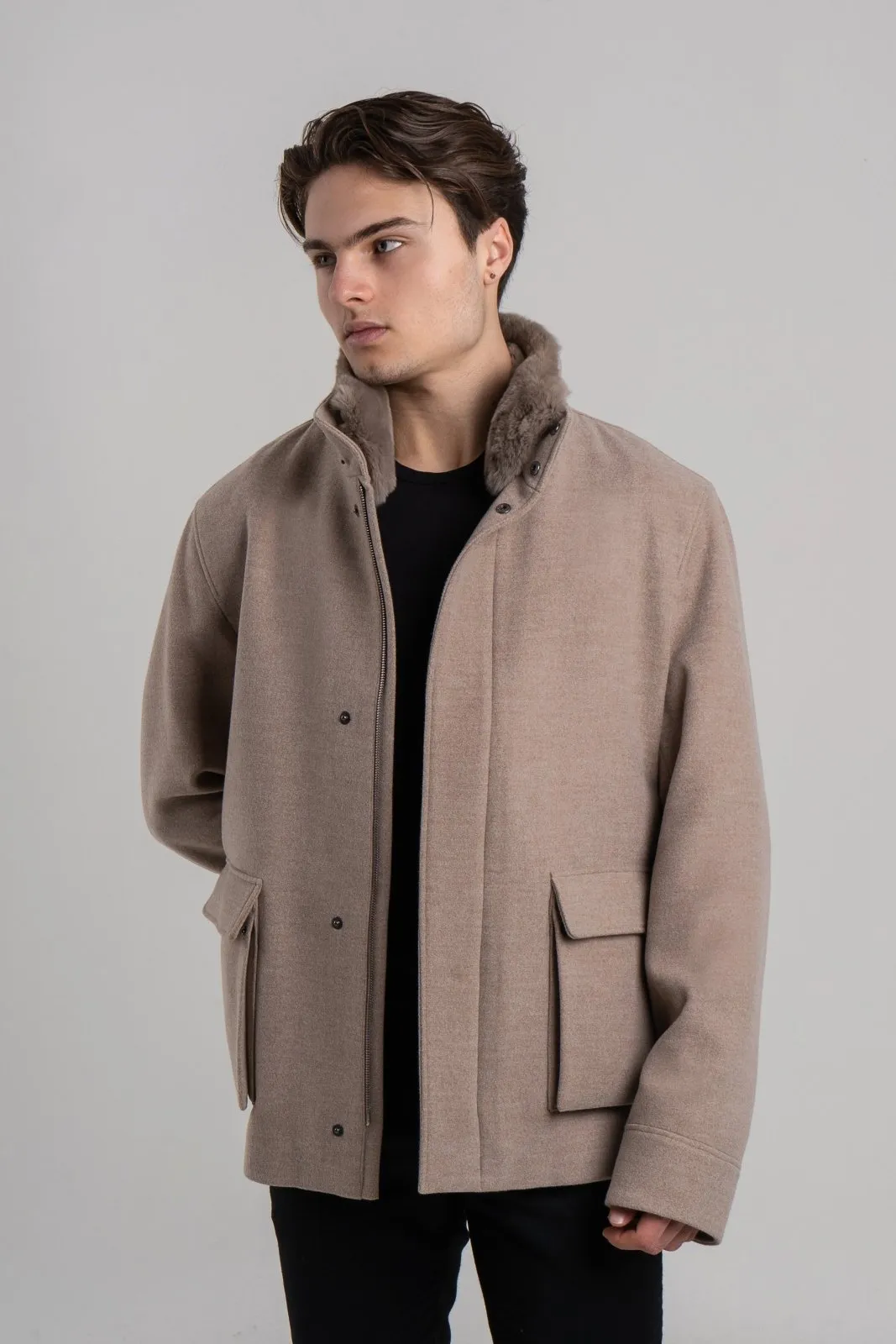 Explorer Coat with Wool & Rex Fur