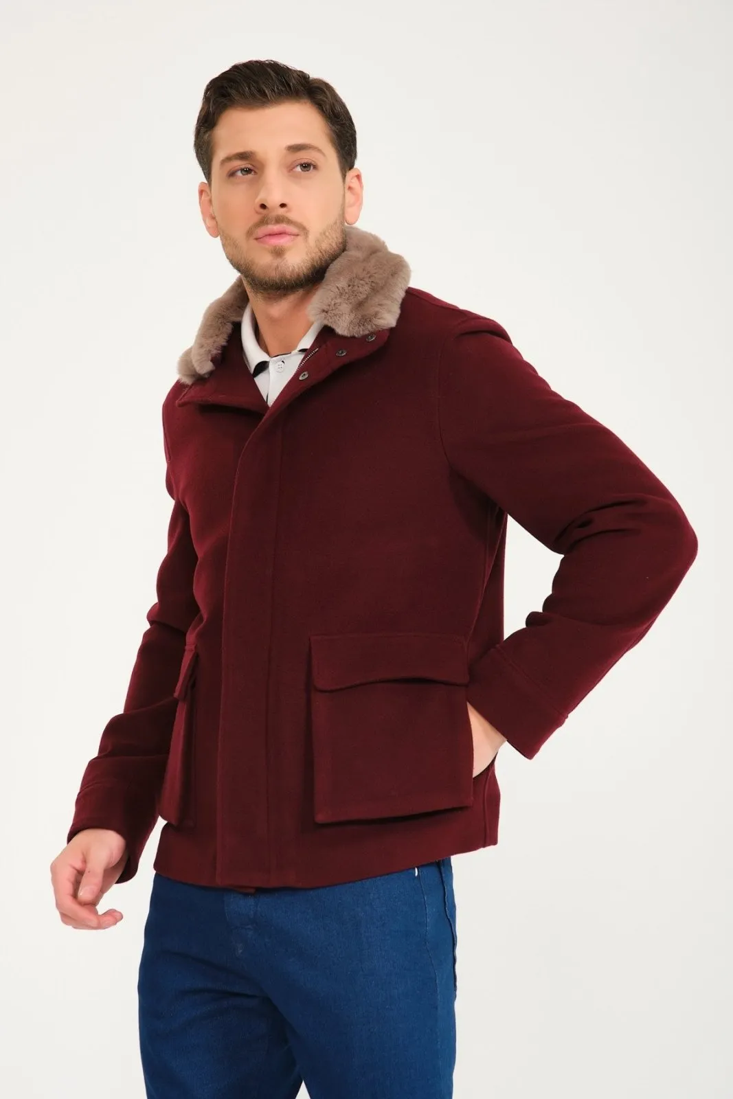 Explorer Coat with Wool & Rex Fur