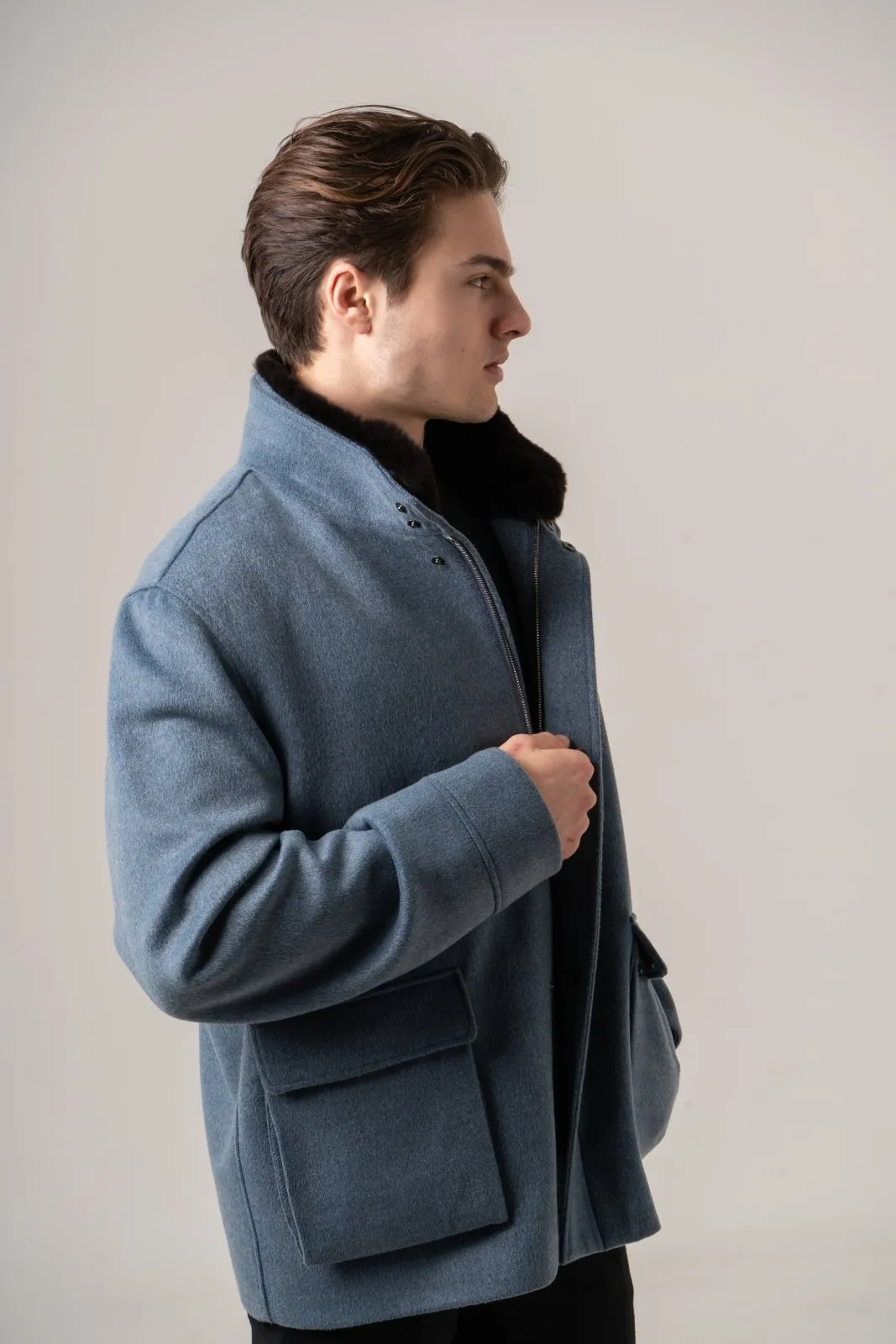 Explorer Coat with Wool & Rex Fur