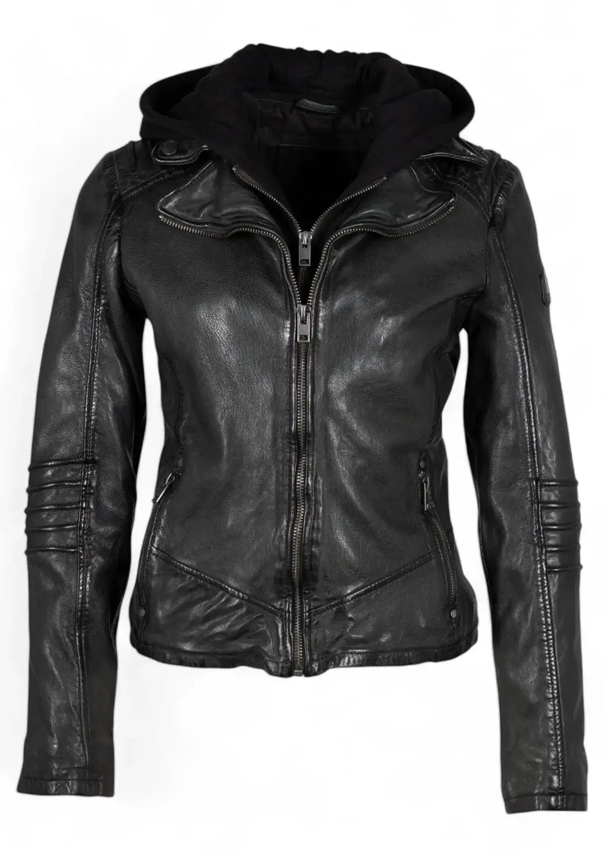 Flura Leather Jacket - Forest Green