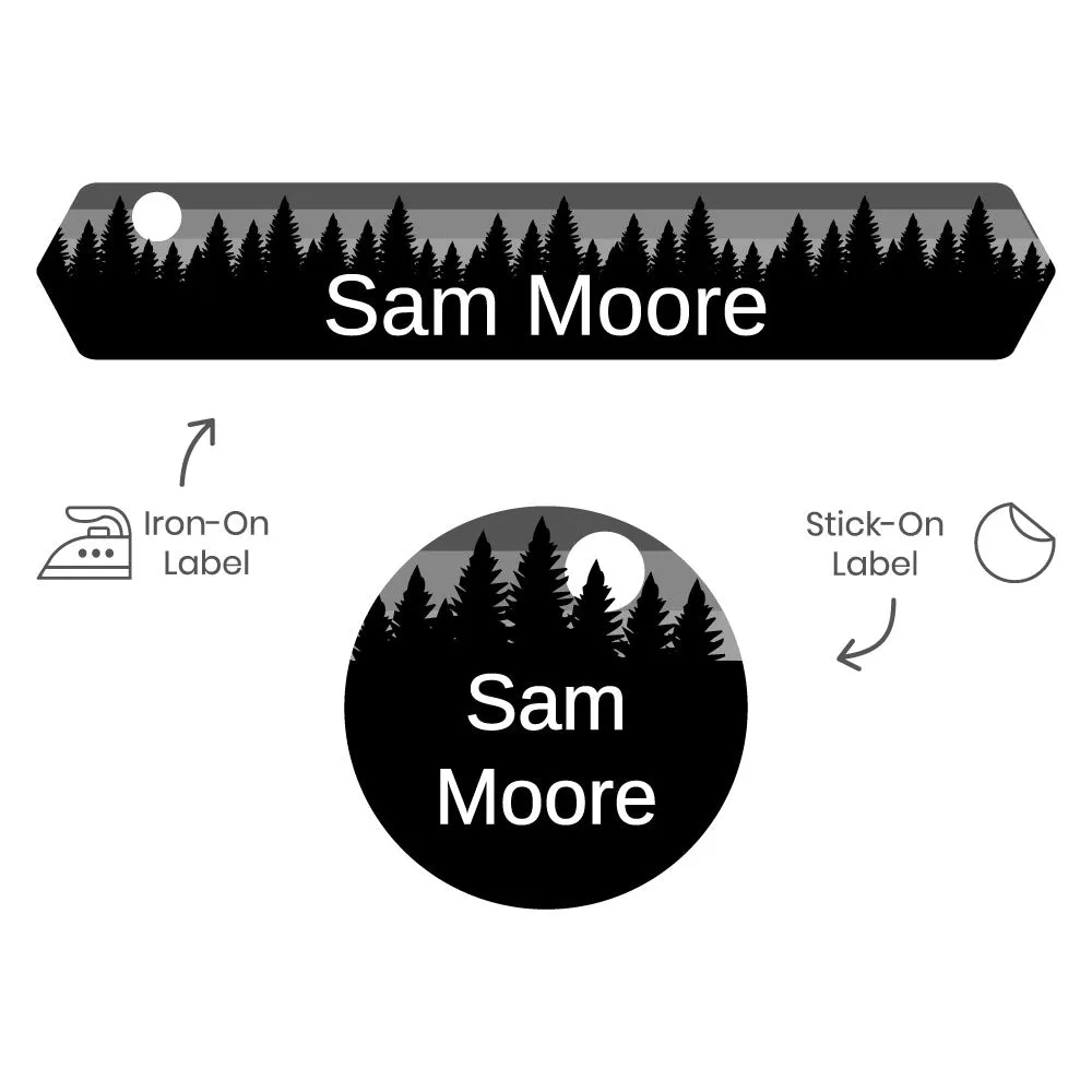 Forest Sky Camp Clothing Labels Pack