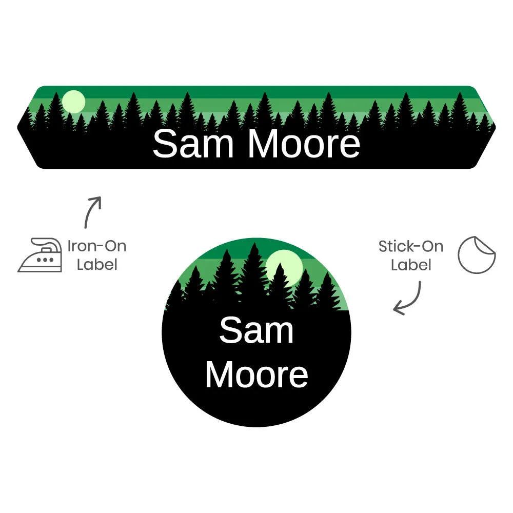 Forest Sky Camp Clothing Labels Pack