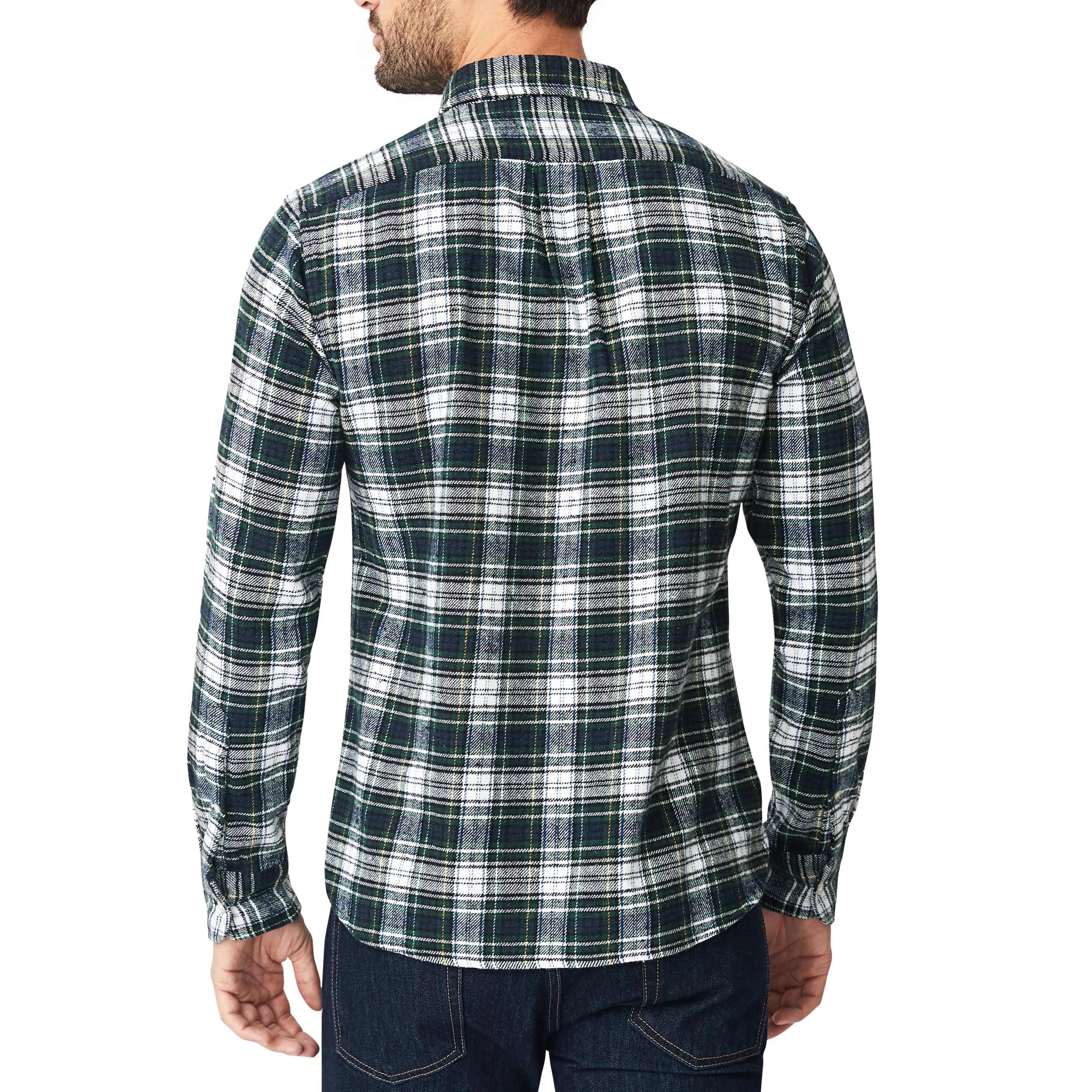 Japanese Shaggy Flannel Shirt - Blackwatch Plaid