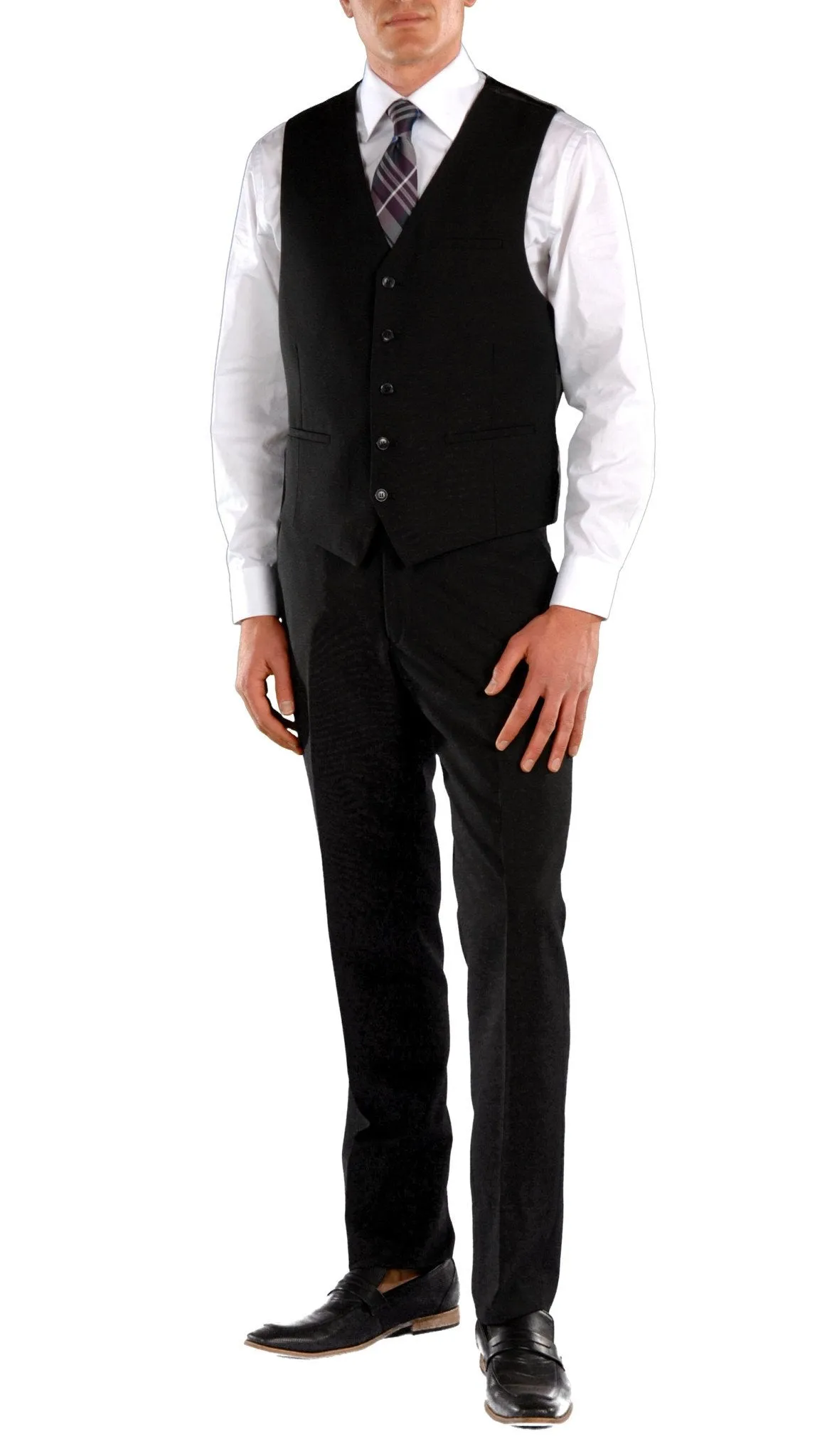 JAX Black Slim Fit 3 Piece Suit