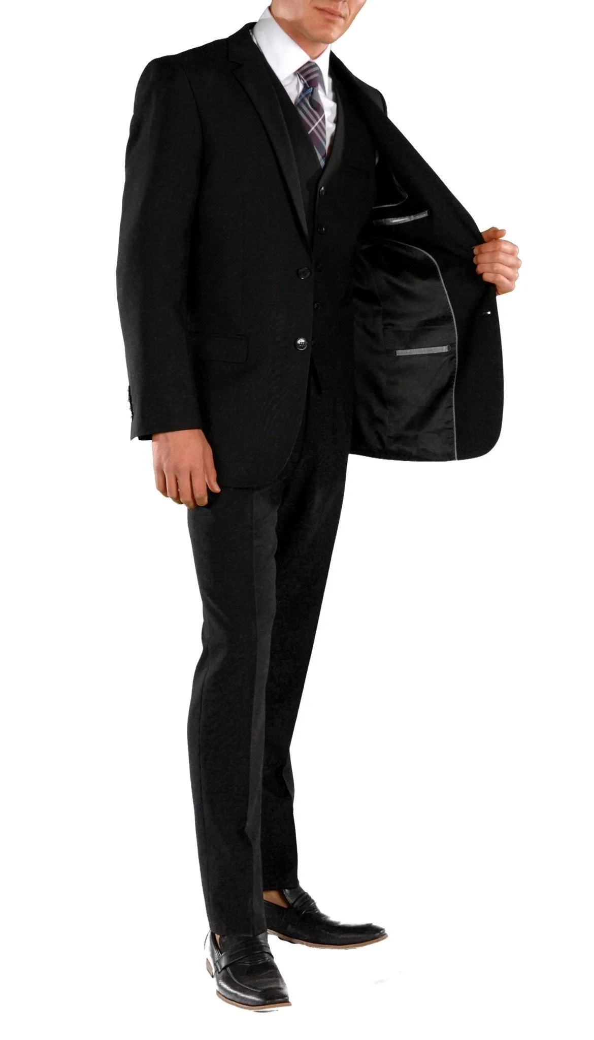 JAX Black Slim Fit 3 Piece Suit