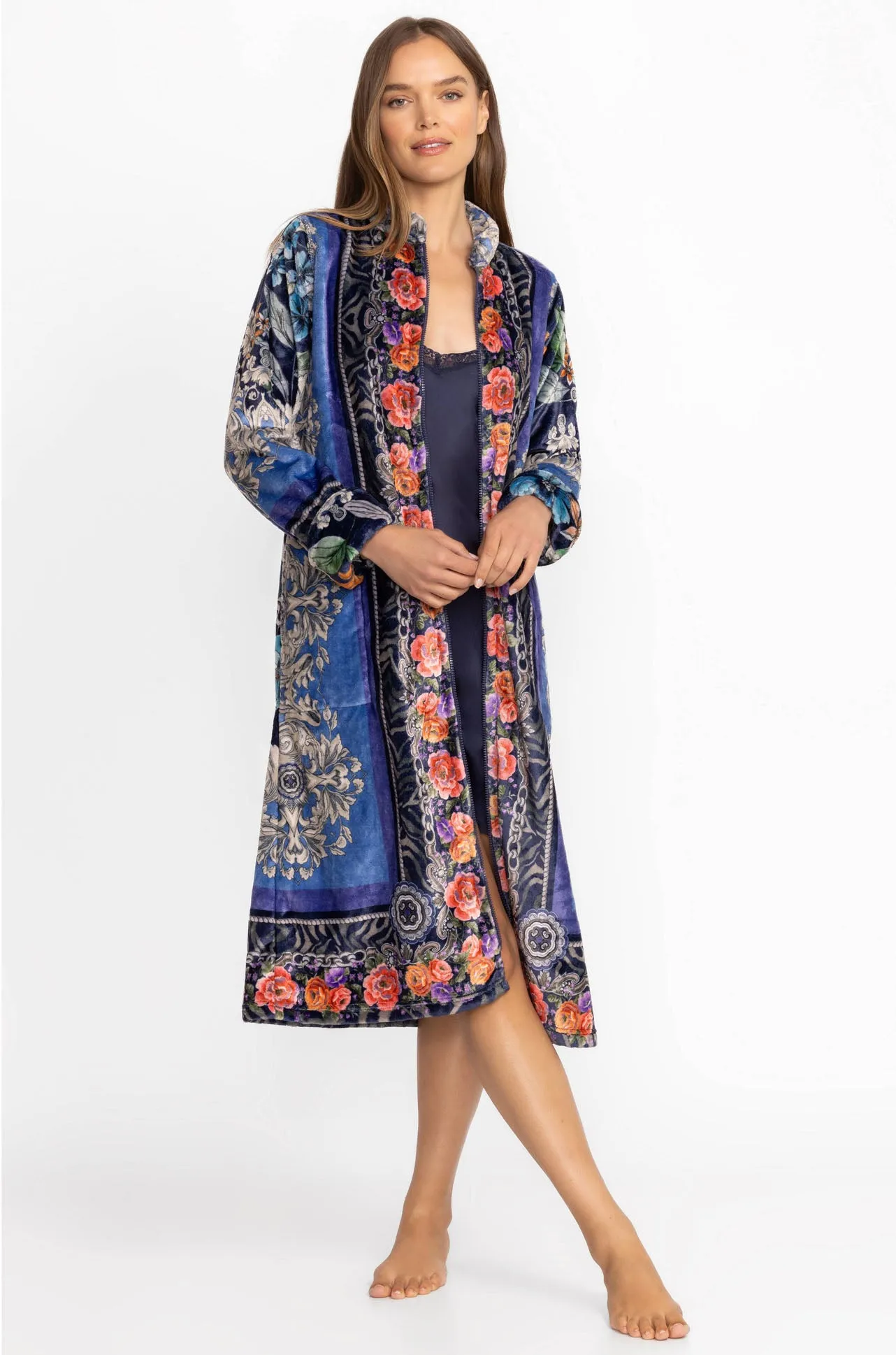 Johnny Was - Lona Cozy Printed Zip Up Robe