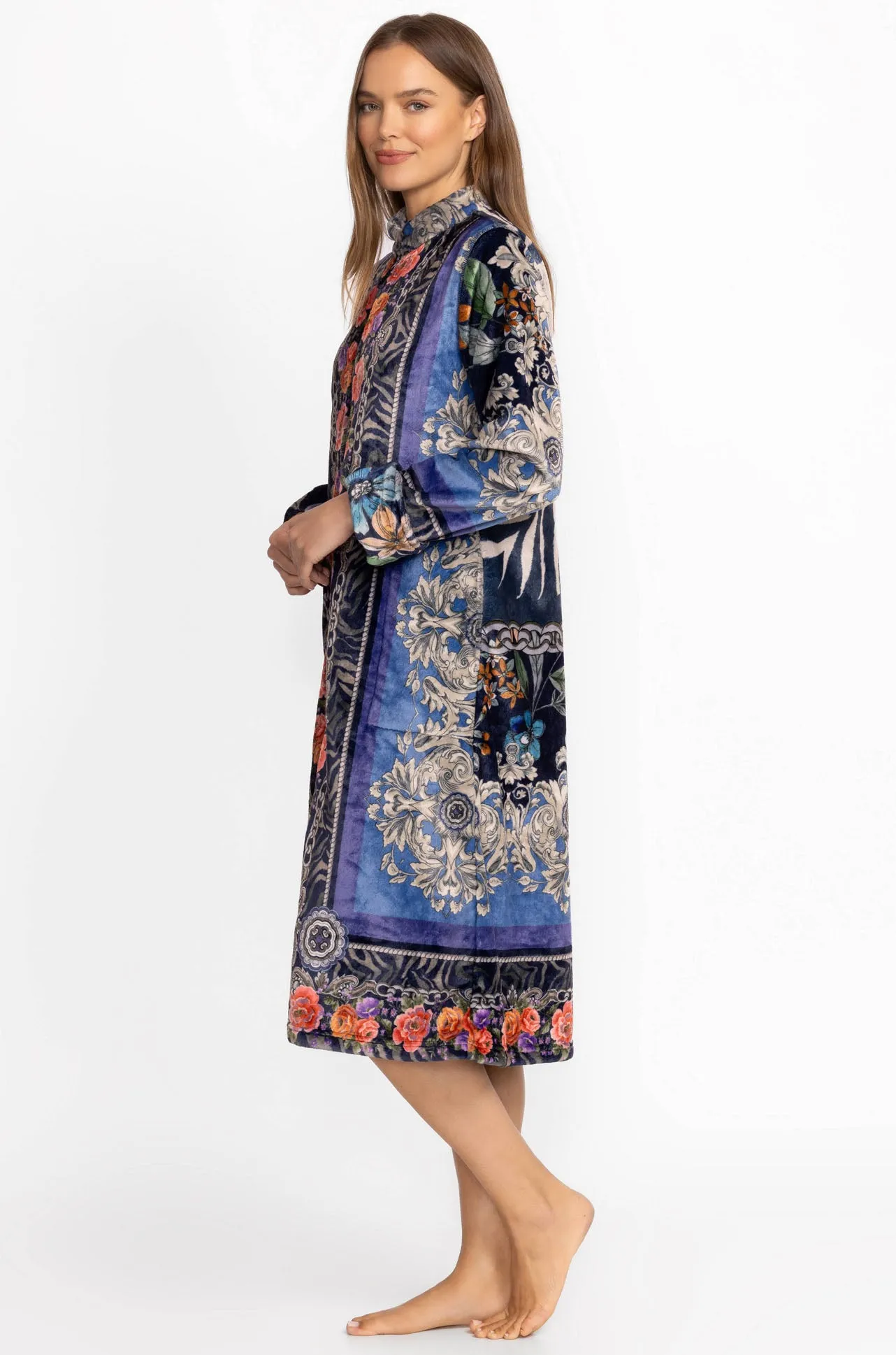 Johnny Was - Lona Cozy Printed Zip Up Robe