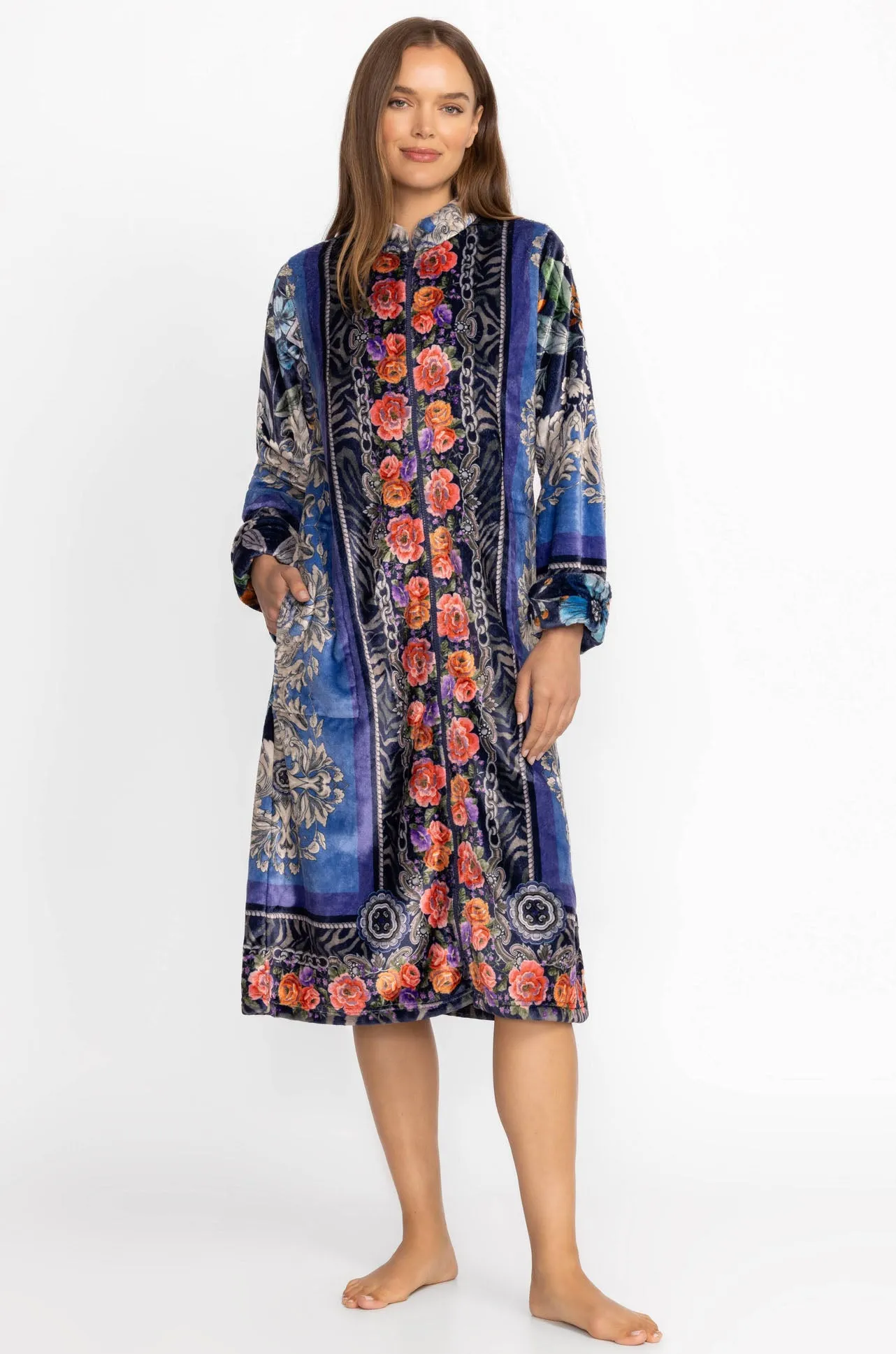 Johnny Was - Lona Cozy Printed Zip Up Robe