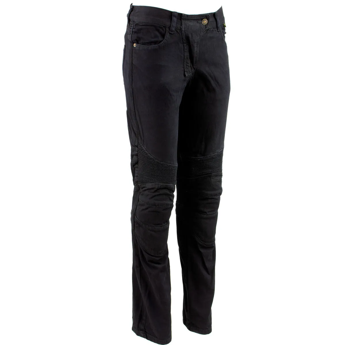 Ladies XS2823 Black Denim Motorcycle Pants with CE Approved Armor