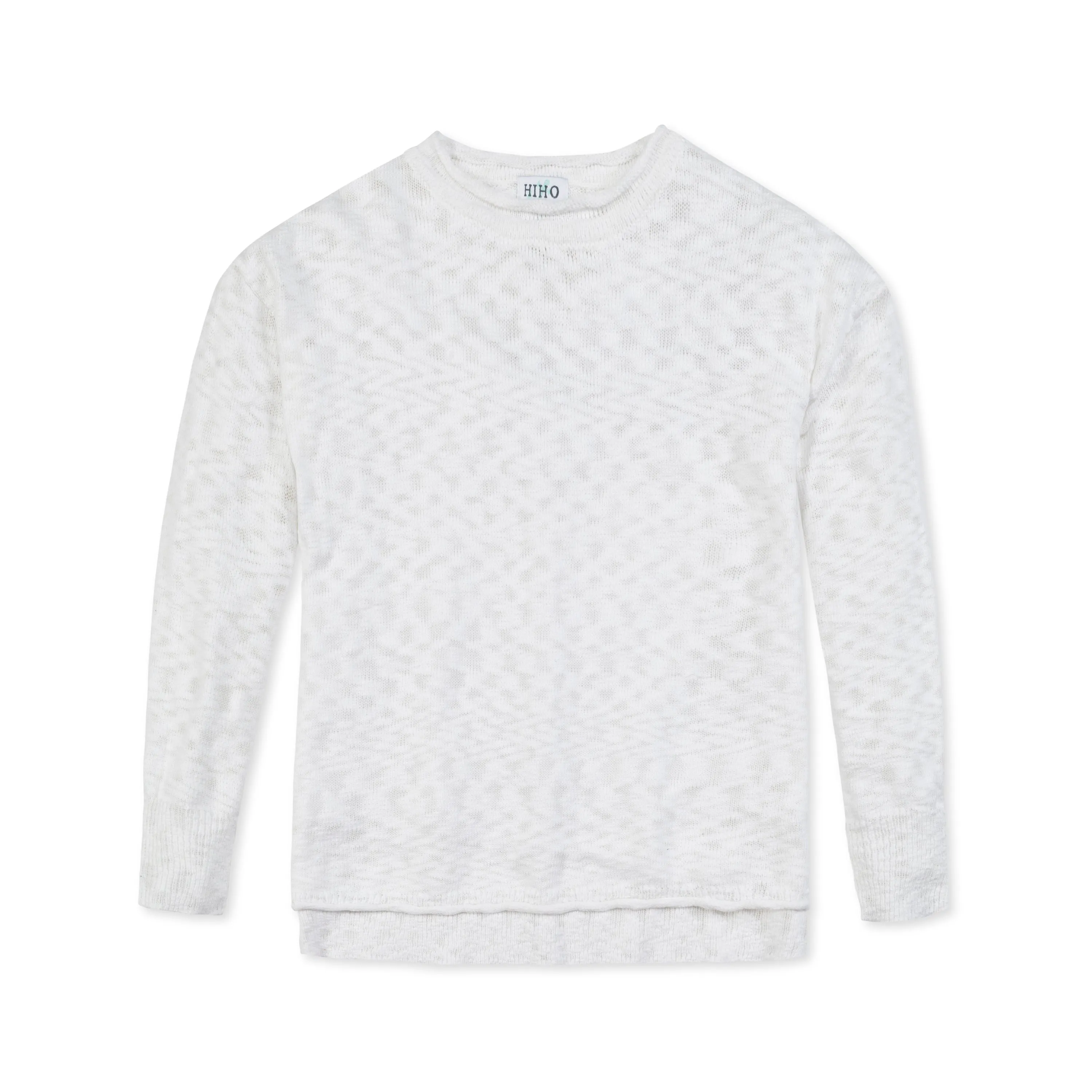 Light Weight Relaxed Crew Sweater- White