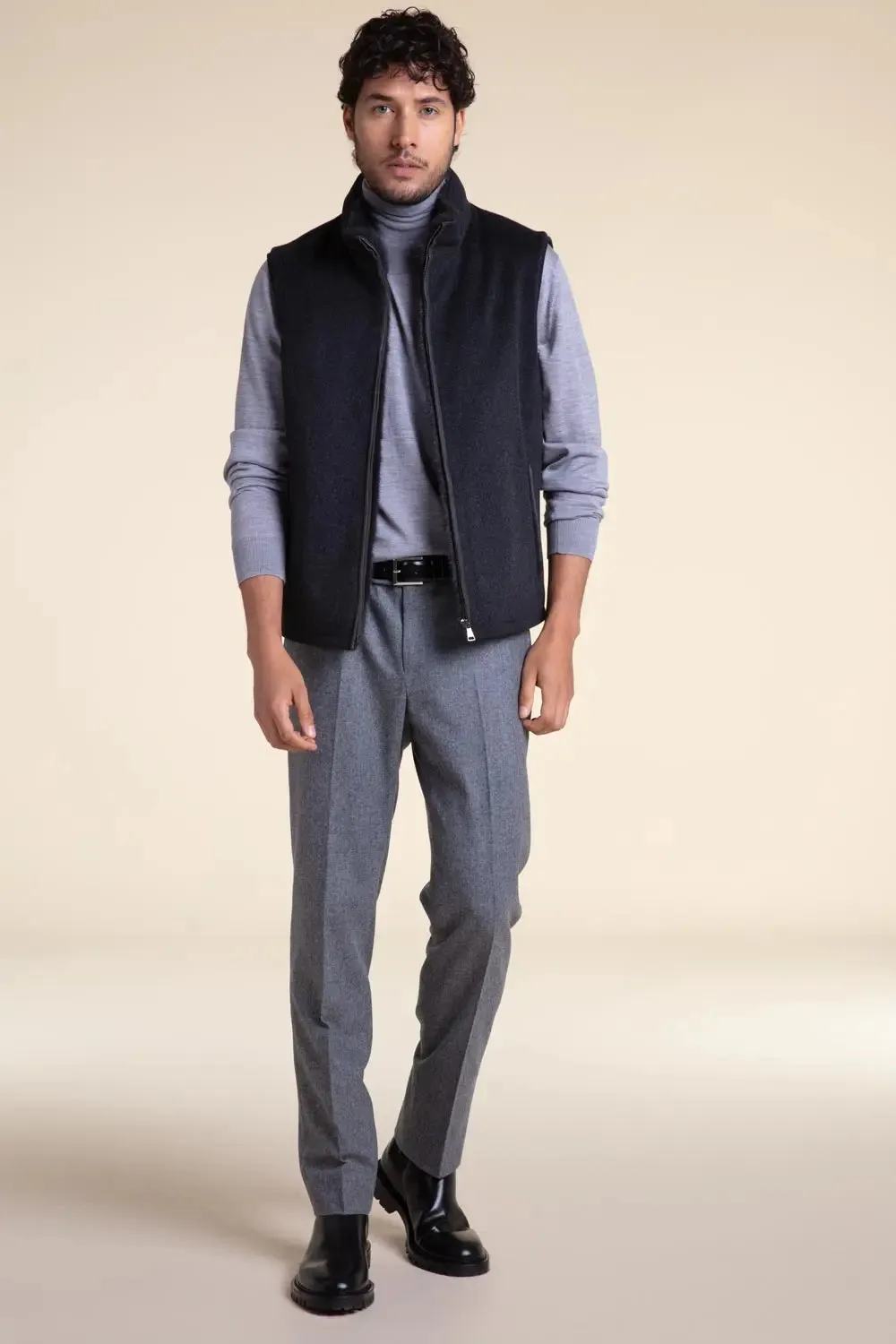 Men vest with fur