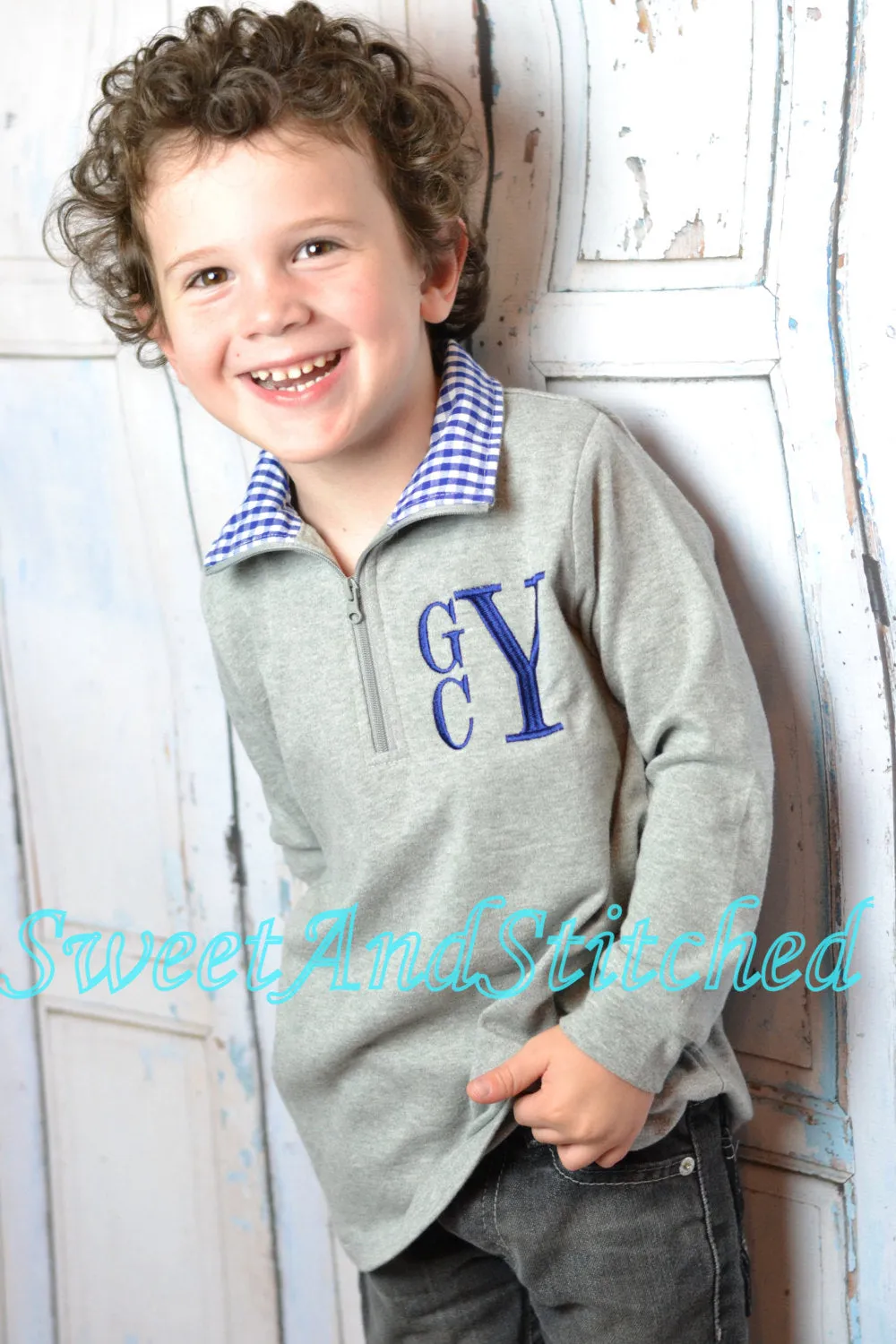 Monogrammed Boys Jacket, Monogrammed pullover sweatshirt for boys