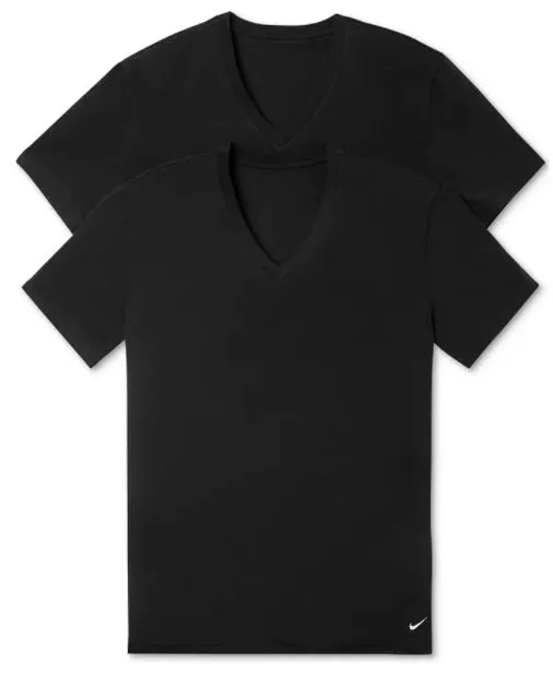 Nike Men's 2-Pack Everyday Cotton Stretch V-Neck Undershirts