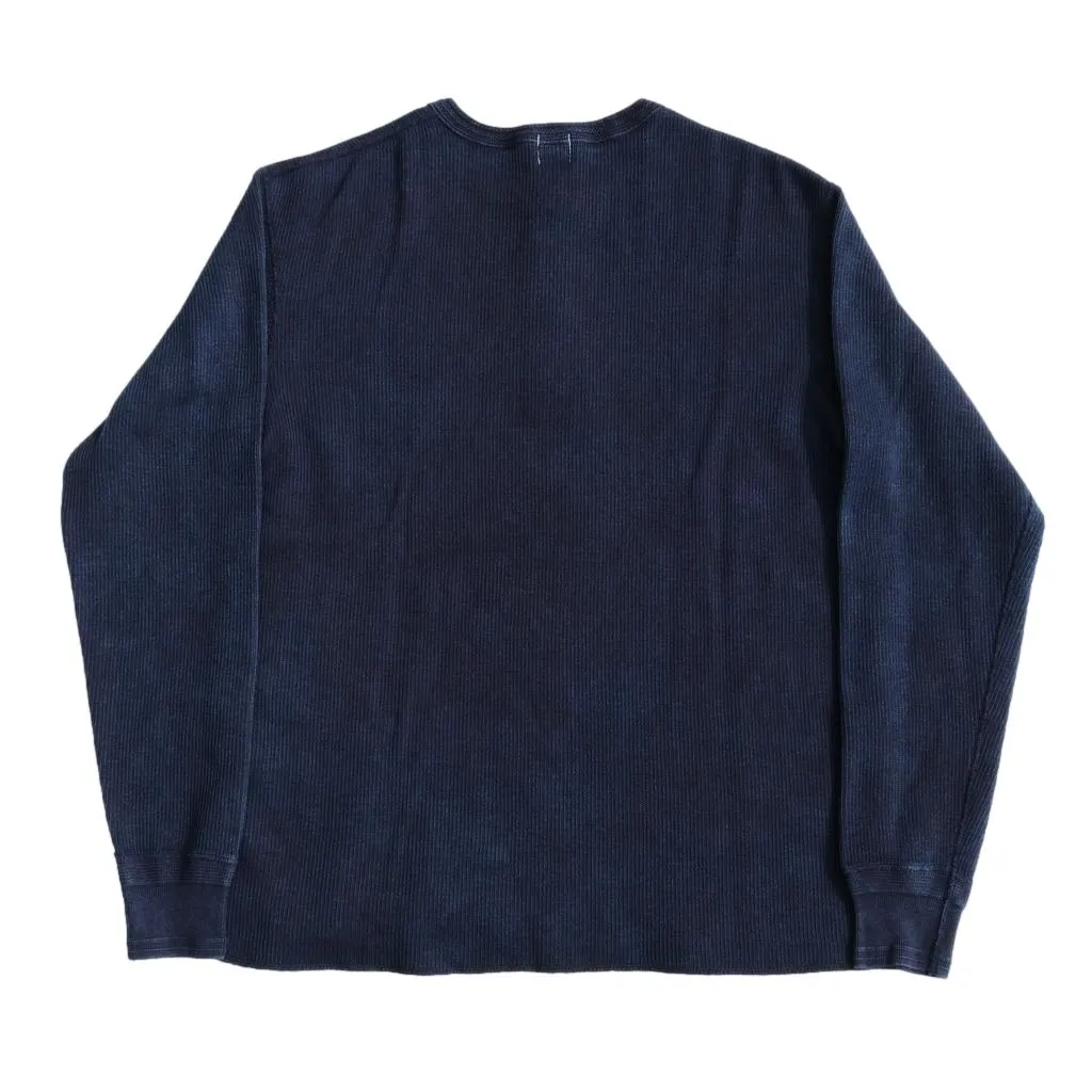 OD LW Indigo Dyed Classic Royal Rib Knit Thermal Henley