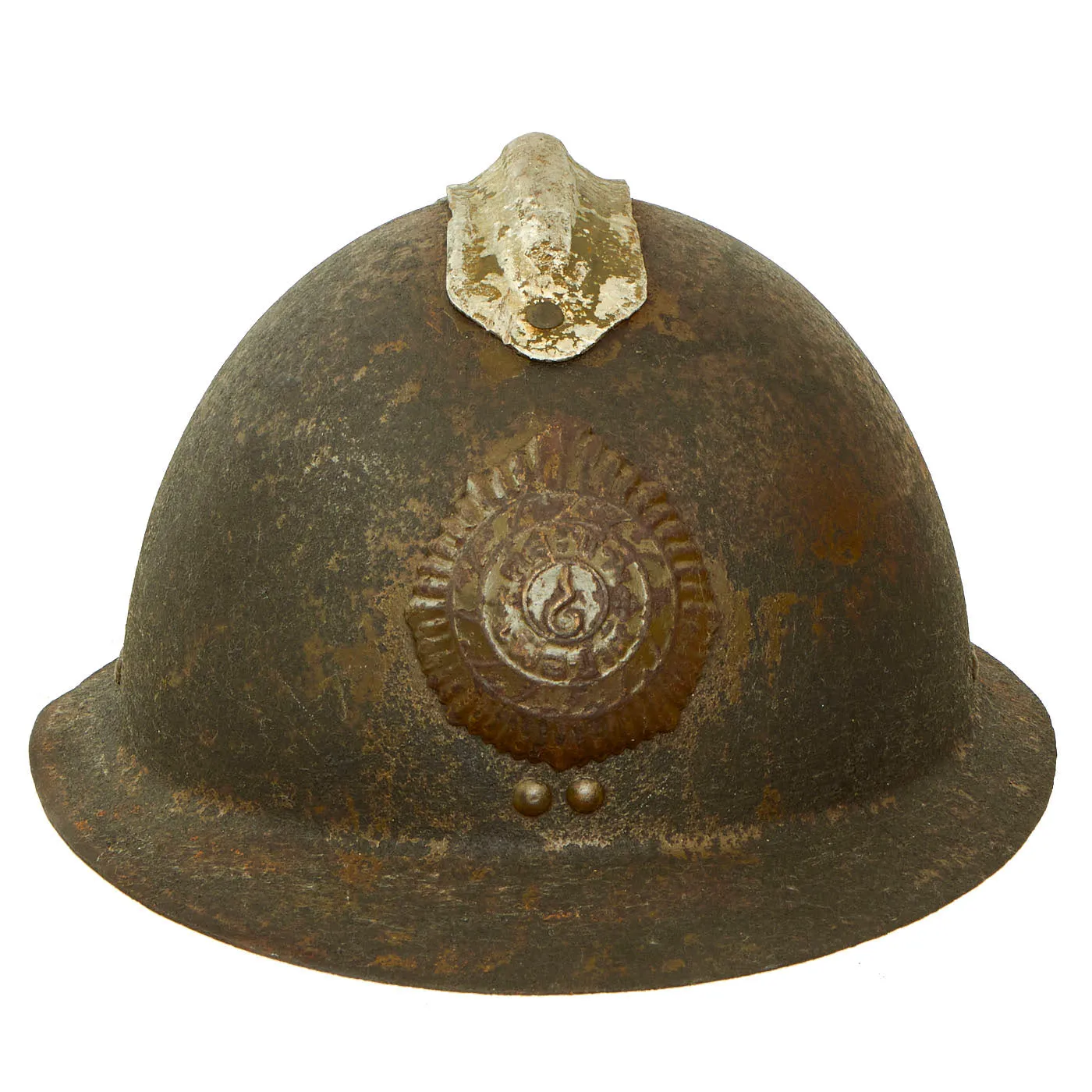 Original Thailand WWII French Model 1926 Adrian Helmet With Siam Badge