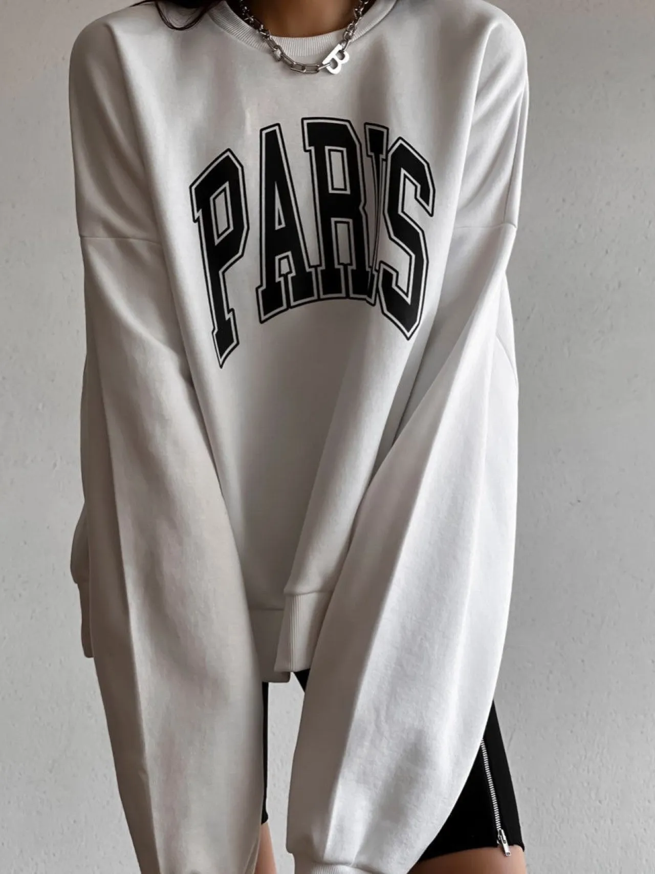 OVERSIZED PARIS PRINTED SWEATSHIRT