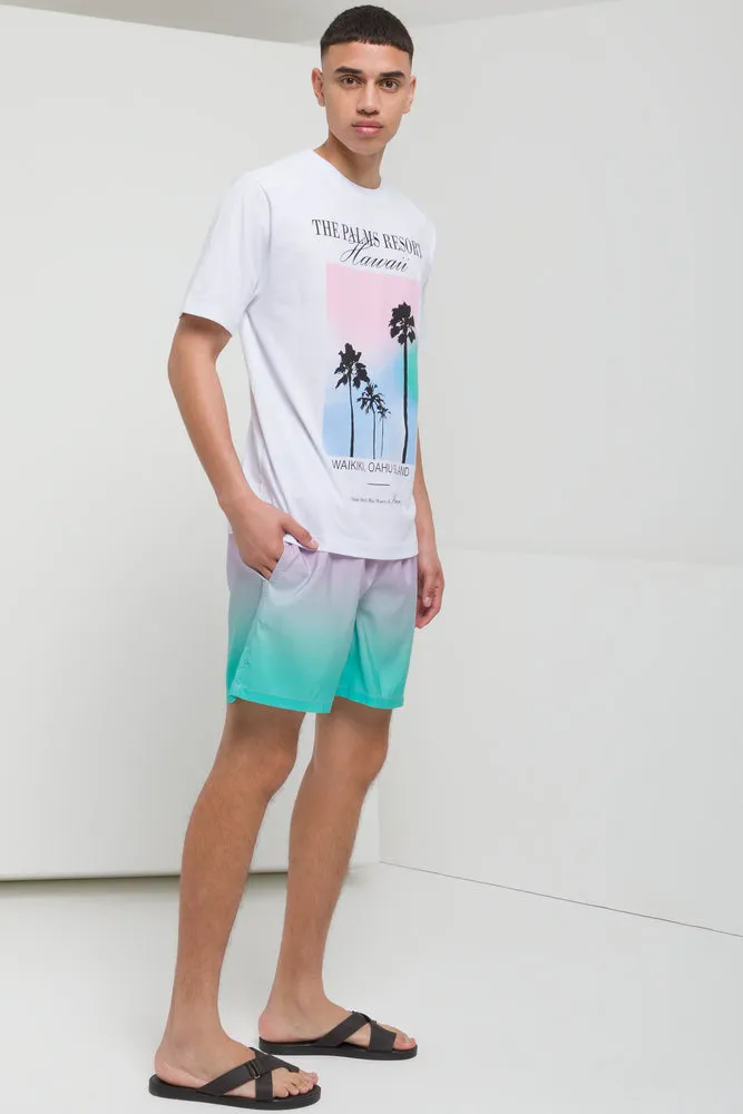 Palm Tree Graphic T-Shirt Milk