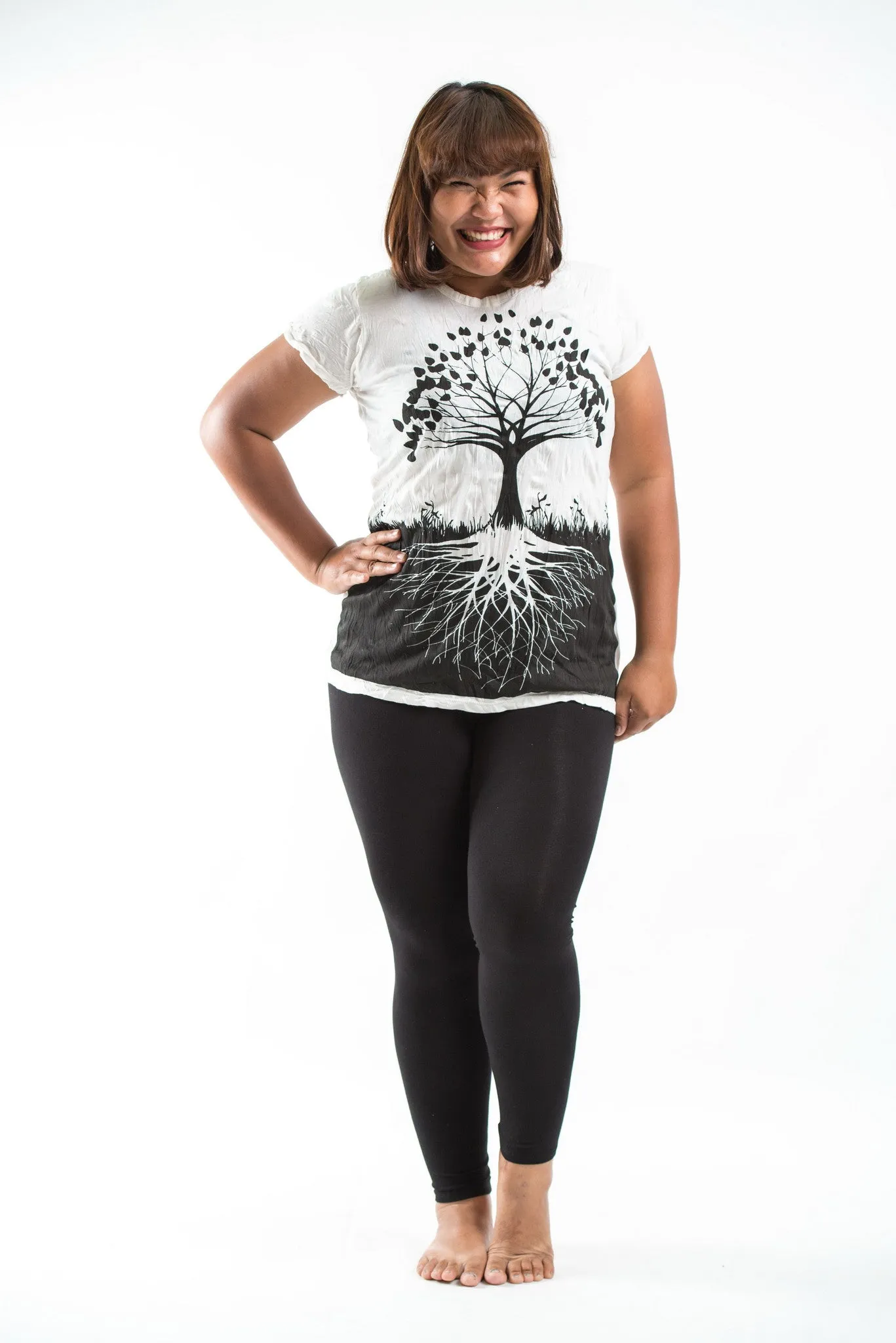 Plus Size Sure Design Women's Tree of Life T-Shirt White