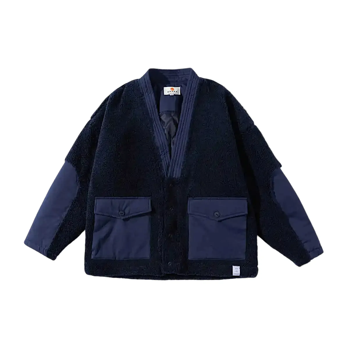 Polar fleece cardigan with contrast pockets