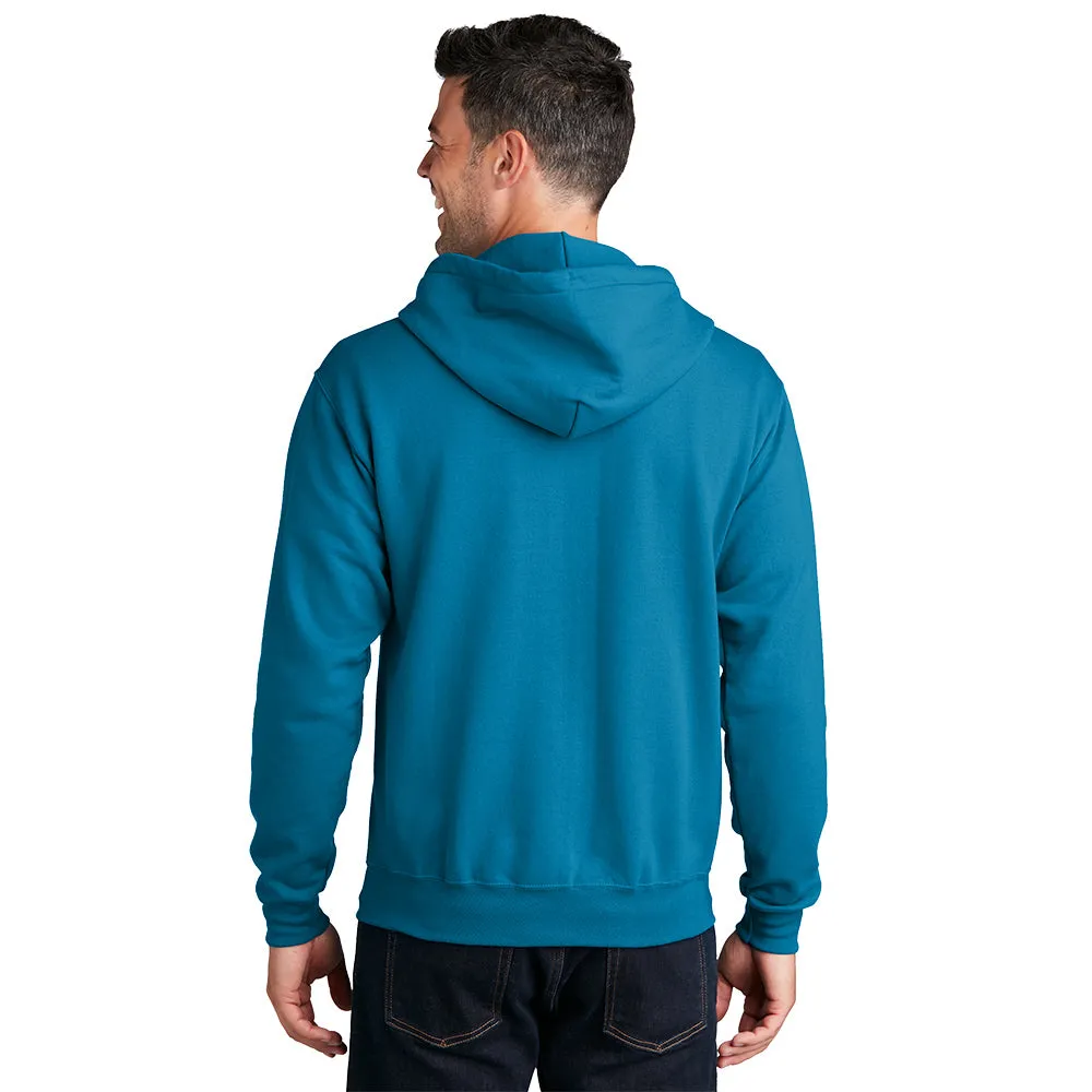 Port & Company® Core Fleece Full-Zip Hooded Sweatshirt - Neon Blue